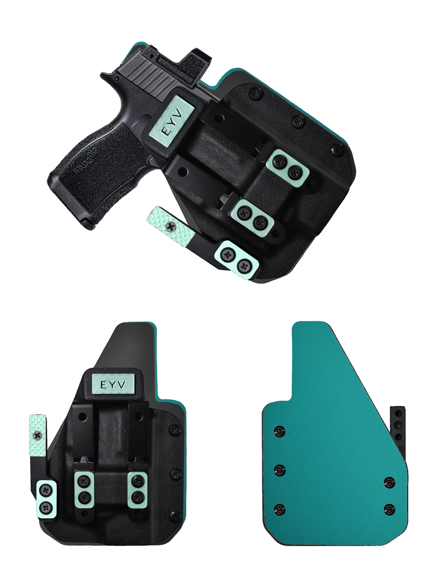 IWB Gun Holster for Concealed Carry - Sig P365X MACRO - TLR7 SUB Light | Handmade Hybrid Leather Kydex Pistol Holsters w/Custom Claw Kit | EYV Holsters
