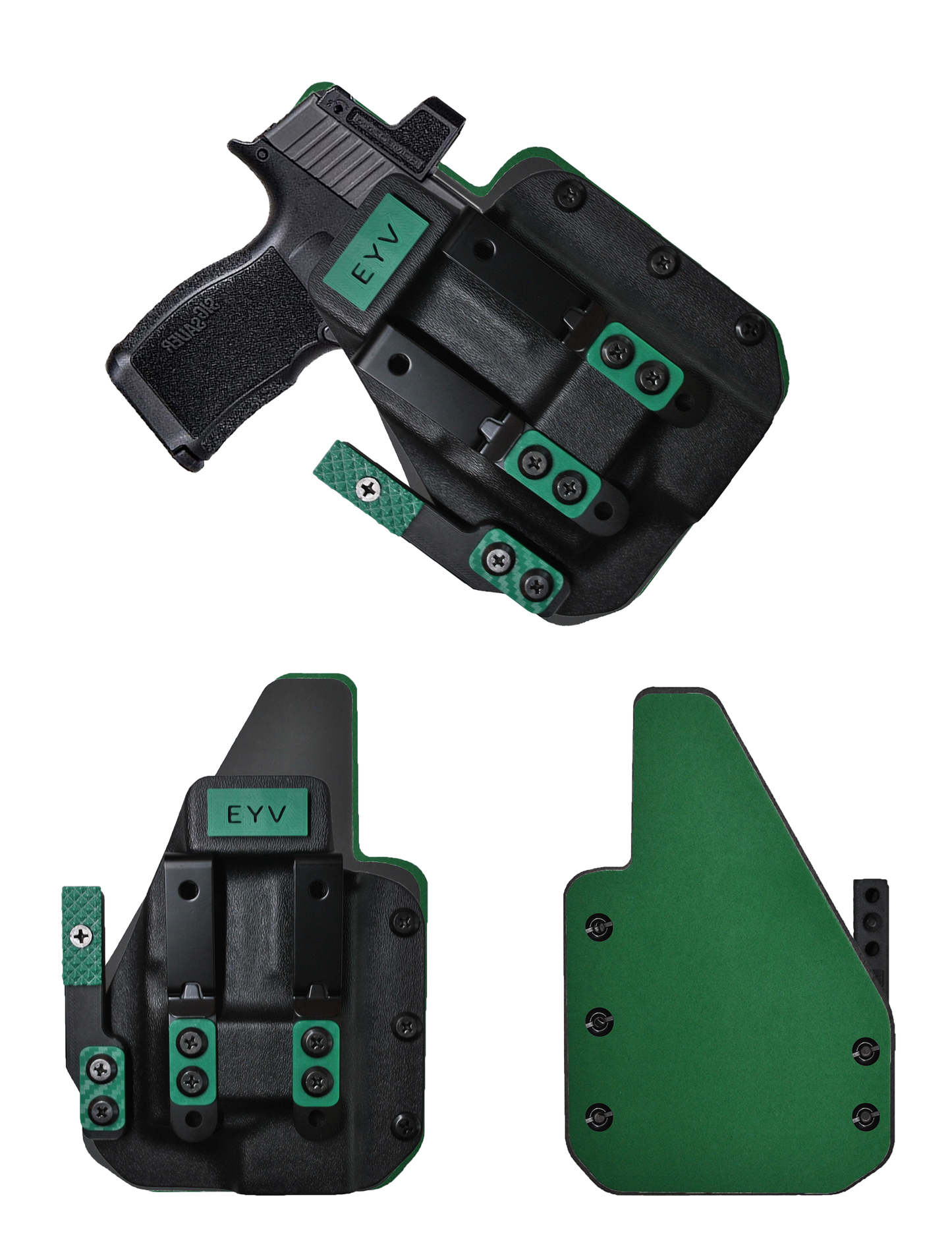 IWB Gun Holster for Concealed Carry - Sig P365X MACRO - TLR7 SUB Light | Handmade Hybrid Leather Kydex Pistol Holsters w/Custom Claw Kit | EYV Holsters