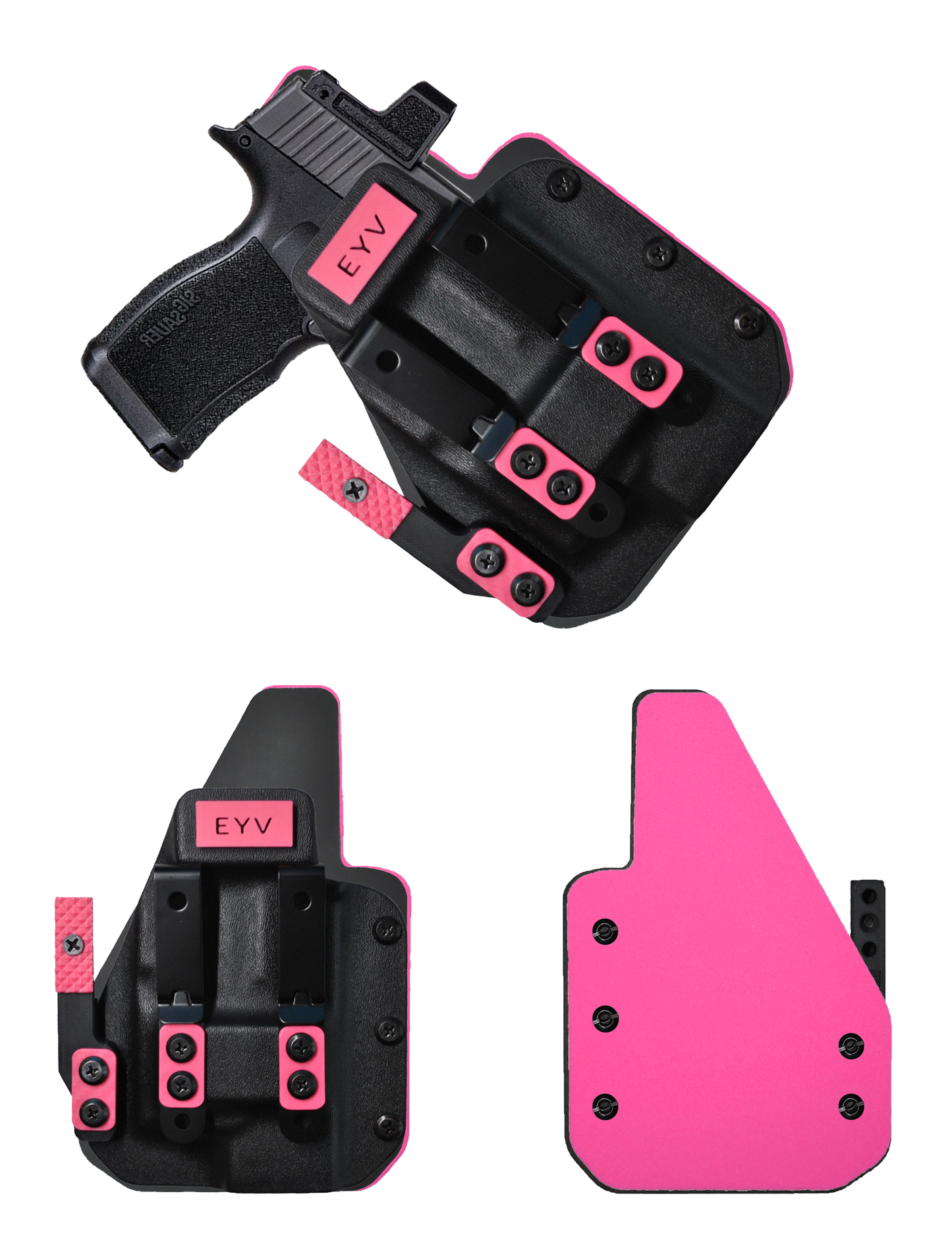 IWB Gun Holster for Concealed Carry - Sig P365X MACRO - TLR7 SUB Light | Handmade Hybrid Leather Kydex Pistol Holsters w/Custom Claw Kit | EYV Holsters