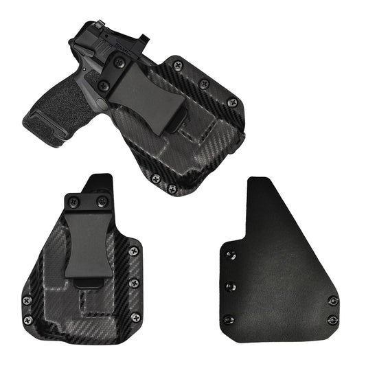 IWB Gun Holster for Concealed Carry - Hellcat Rdp/Pro - O light PL-Mini 2 Valkyrie Light | Handmade Hybrid Leather Kydex Pistol Holsters for Concealed Carry | EYV Holsters