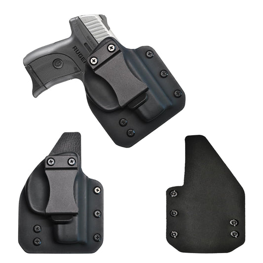 IWB Gun Holster for Concealed Carry - For Ruger LC9/LC9S/EC9/EC9S | Handmade Hybrid Leather Kydex Pistol Holsters for Concealed Carry | EYV Holsters