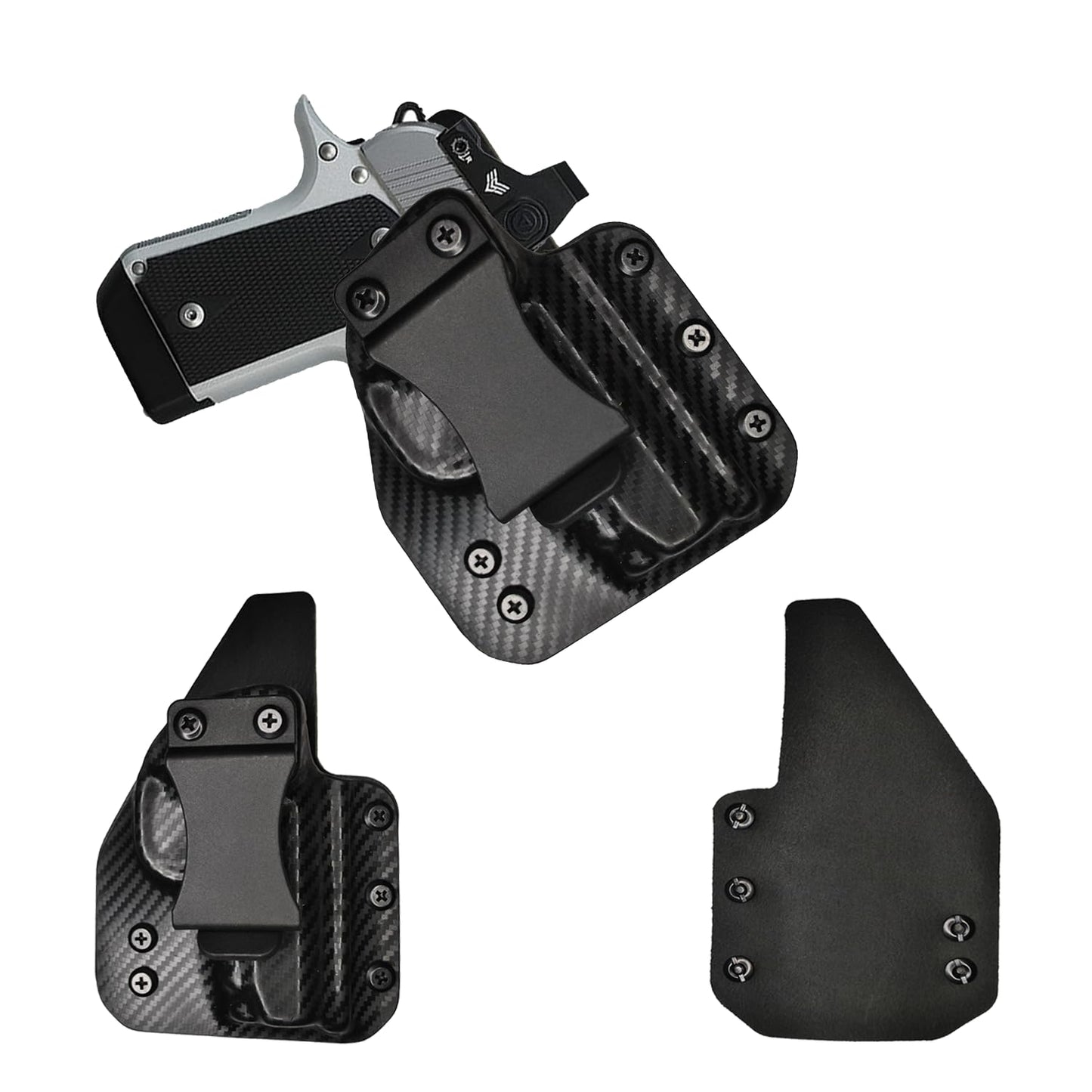 IWB Gun Holster for Concealed Carry - Kimber Micro .380 | Handmade Hybrid Leather Kydex Pistol Holsters for Concealed Carry | EYV Holsters