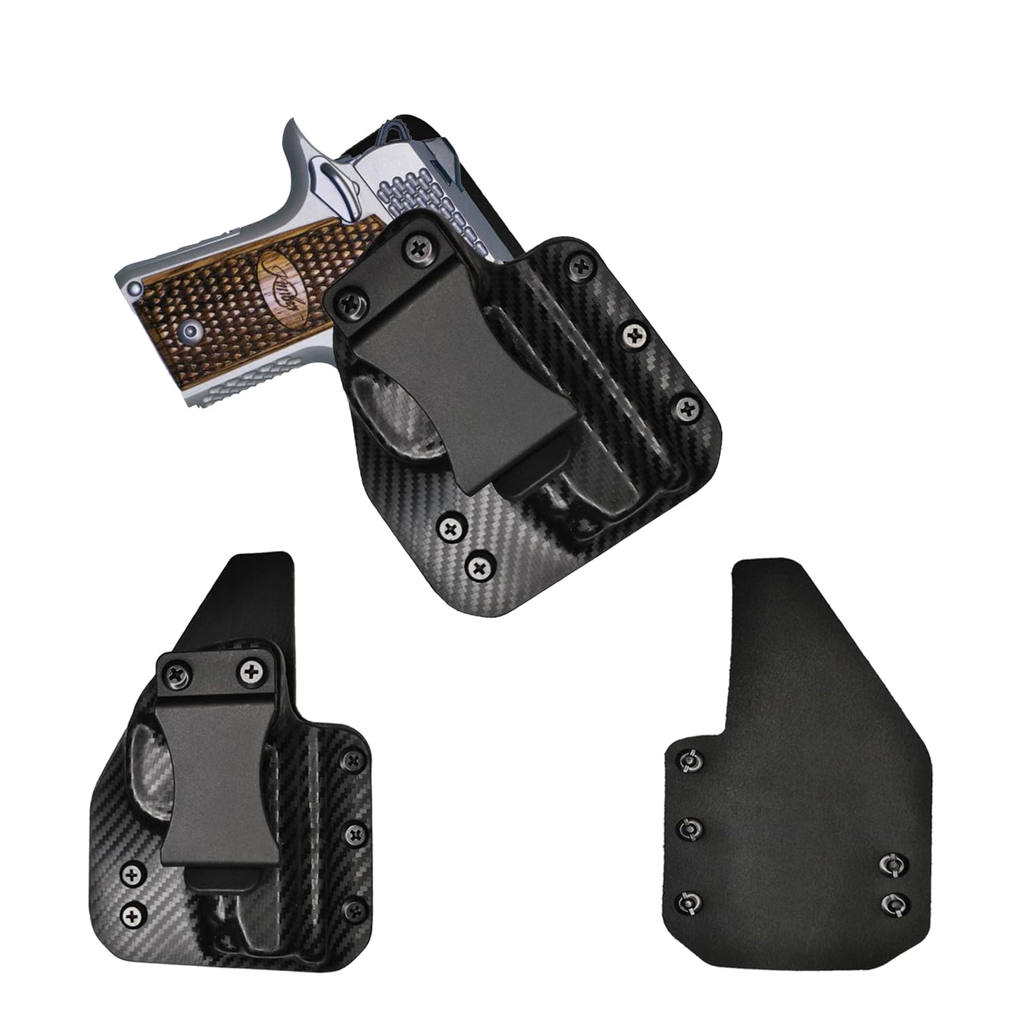 IWB Gun Holster for Concealed Carry - Kimber Micro 9 | Handmade Hybrid Leather Kydex Pistol Holsters for Concealed Carry | EYV Holsters