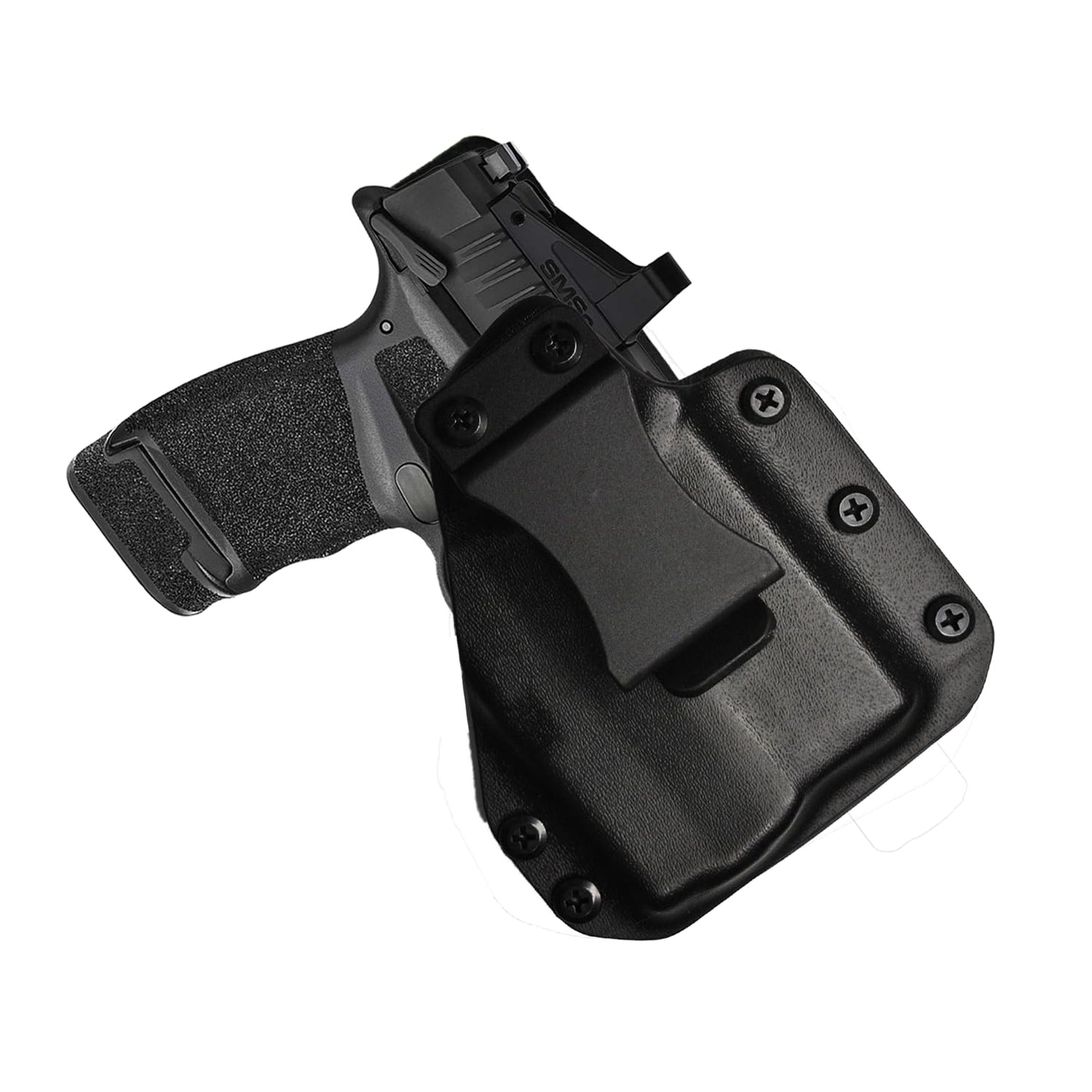 IWB Gun Holster for Concealed Carry - Hellcat 3.3"/ OSP TLR6 Light | Handmade Hybrid Leather Kydex Pistol Holsters for Concealed Carry | EYV Holsters