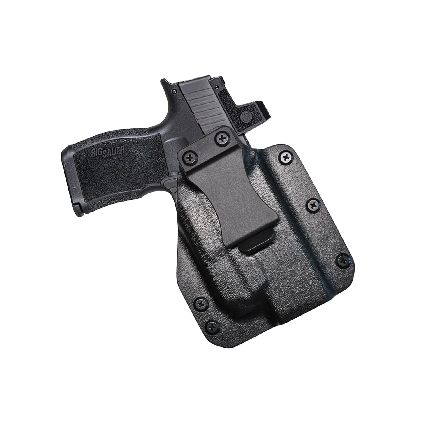 IWB Gun Holster for Concealed Carry - Sig P365/X/XL XSC Light | Handmade Hybrid Leather Kydex Pistol Holsters for Concealed Carry | EYV Holsters