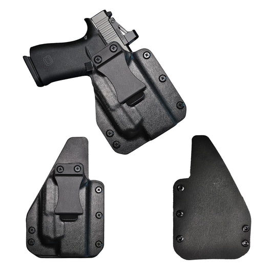 IWB Gun Holster for Concealed Carry - Glock 43/43X/48 XSC Light | Handmade Hybrid Leather Kydex Pistol Holsters for Concealed Carry | EYV Holsters