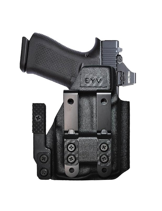 IWB Gun Holster for Concealed Carry - Glock 43/43X - TLR6 Light | Handmade Kydex Pistol Holsters w/Custom Claw Kit | EYV Holsters