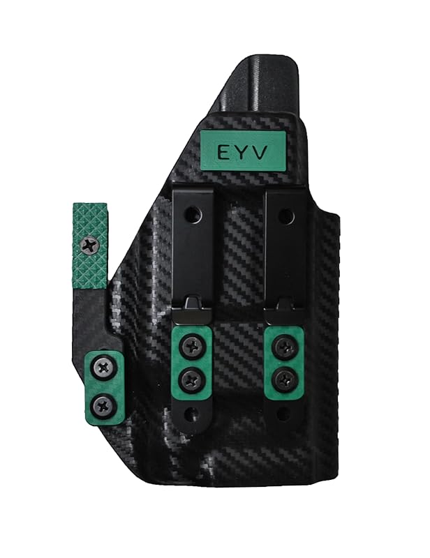 IWB Gun Holster for Concealed Carry - CZ P10C | Handmade Kydex Pistol Holsters w/Custom Claw Kit | EYV Holsters