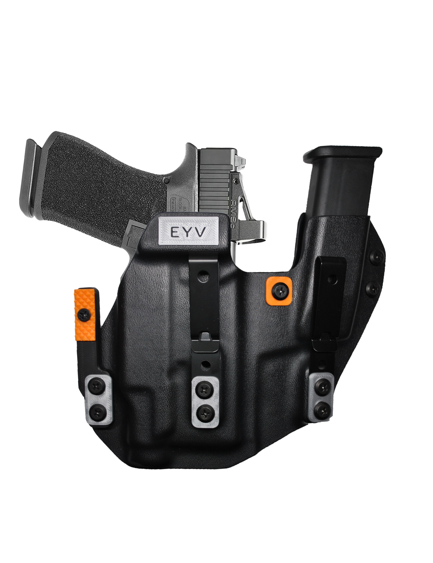 IWB Sidecar Gun Holster for Concealed Carry - Glock 43/43X - TLR6 Light | Handmade Kydex Pistol Holsters w/Custom Claw Kit | EYV Holsters