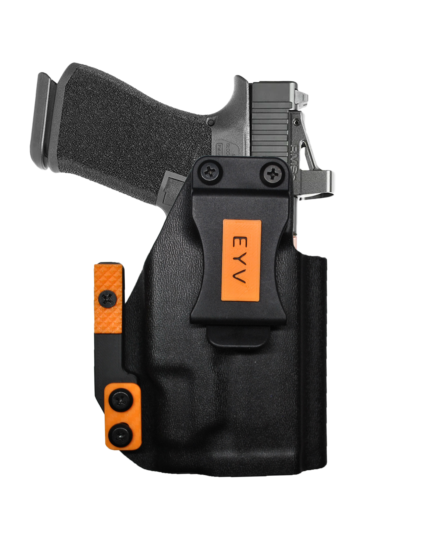 IWB Gun Holster for Concealed Carry - Glock 19/19X - TLR7 Light | Handmade Kydex Pistol Holsters w/Custom Claw Kit & Colored Accessory Options | EYV Holsters
