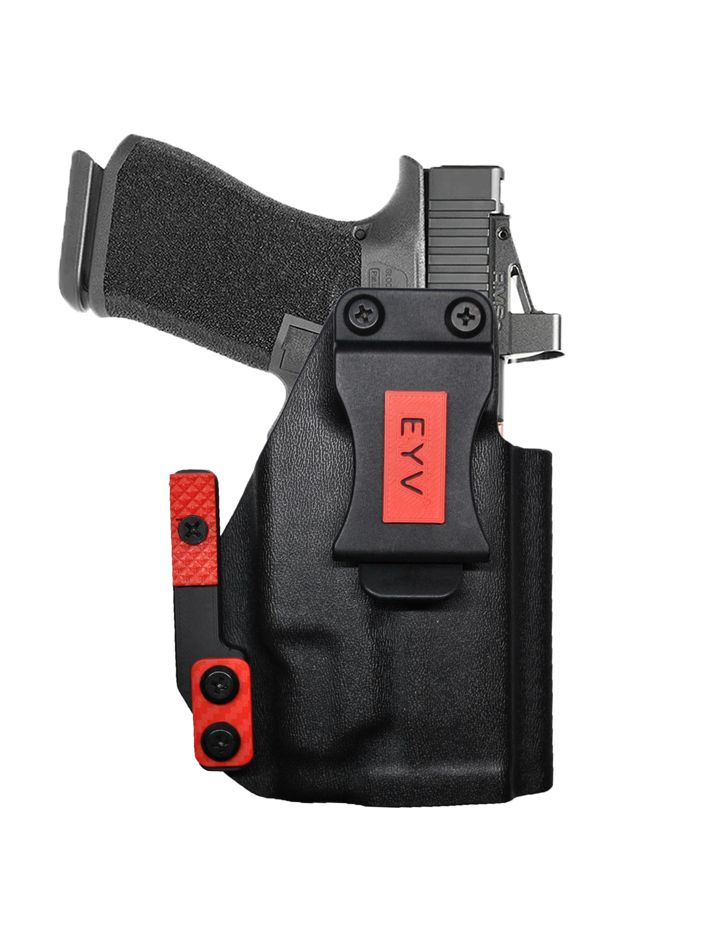 IWB Gun Holster for Concealed Carry - Glock 19/19X - TLR7 Light | Handmade Kydex Pistol Holsters w/Custom Claw Kit & Colored Accessory Options | EYV Holsters