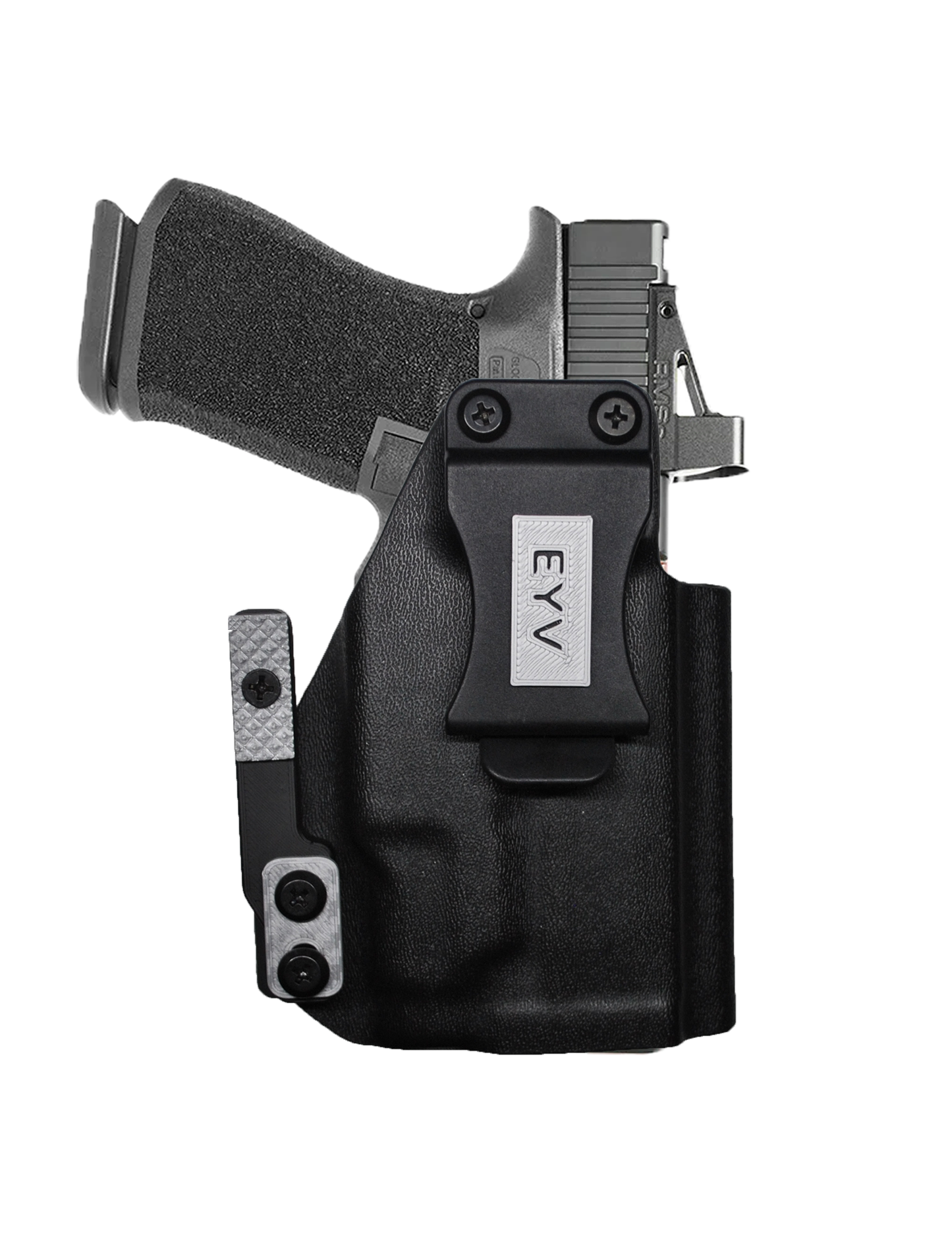 IWB Gun Holster for Concealed Carry - Glock 19/19X - TLR7 Light | Handmade Kydex Pistol Holsters w/Custom Claw Kit & Colored Accessory Options | EYV Holsters