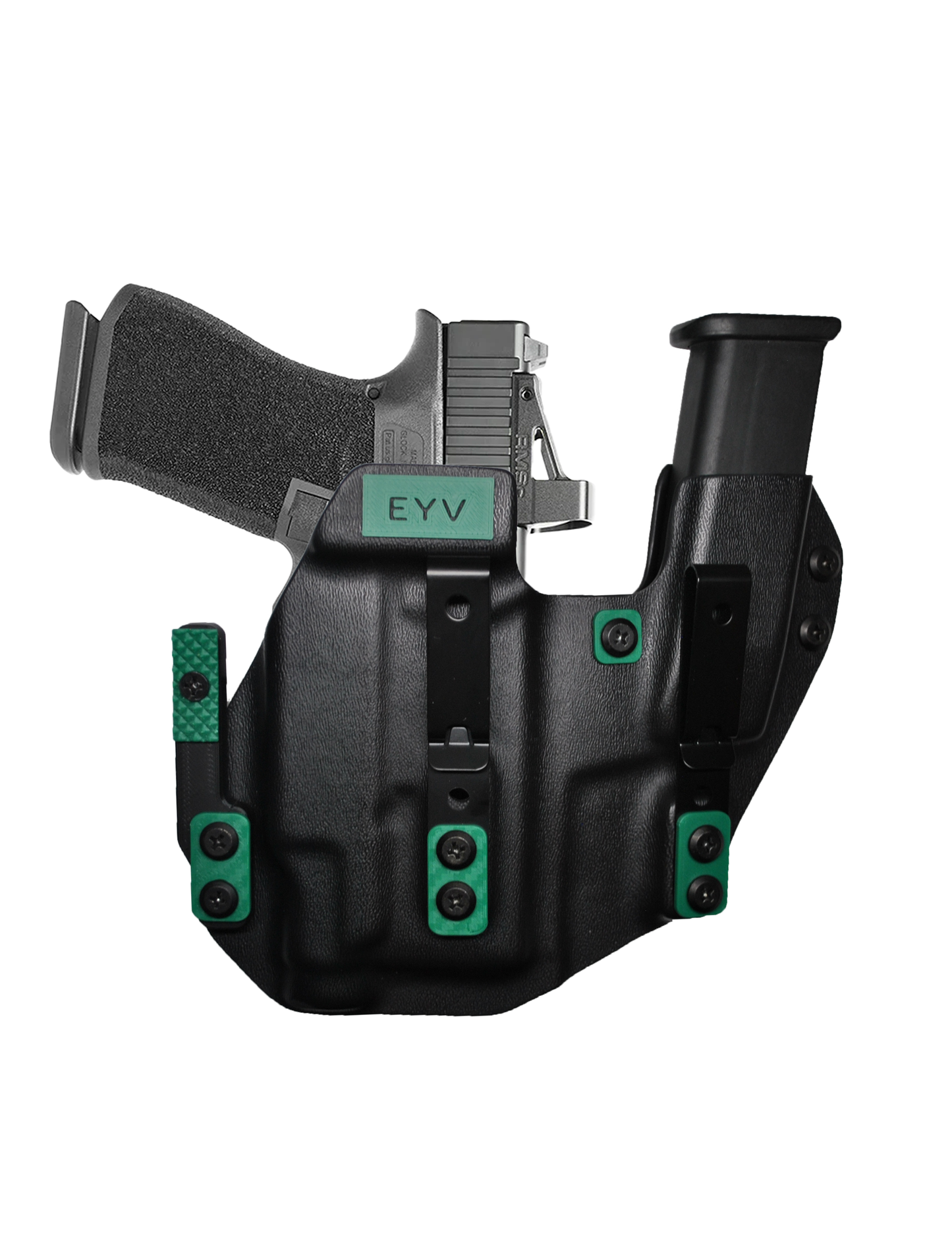 IWB Sidecar Gun Holster for Concealed Carry - Glock 43/43X - TLR6 Light | Handmade Kydex Pistol Holsters w/Custom Claw Kit | EYV Holsters