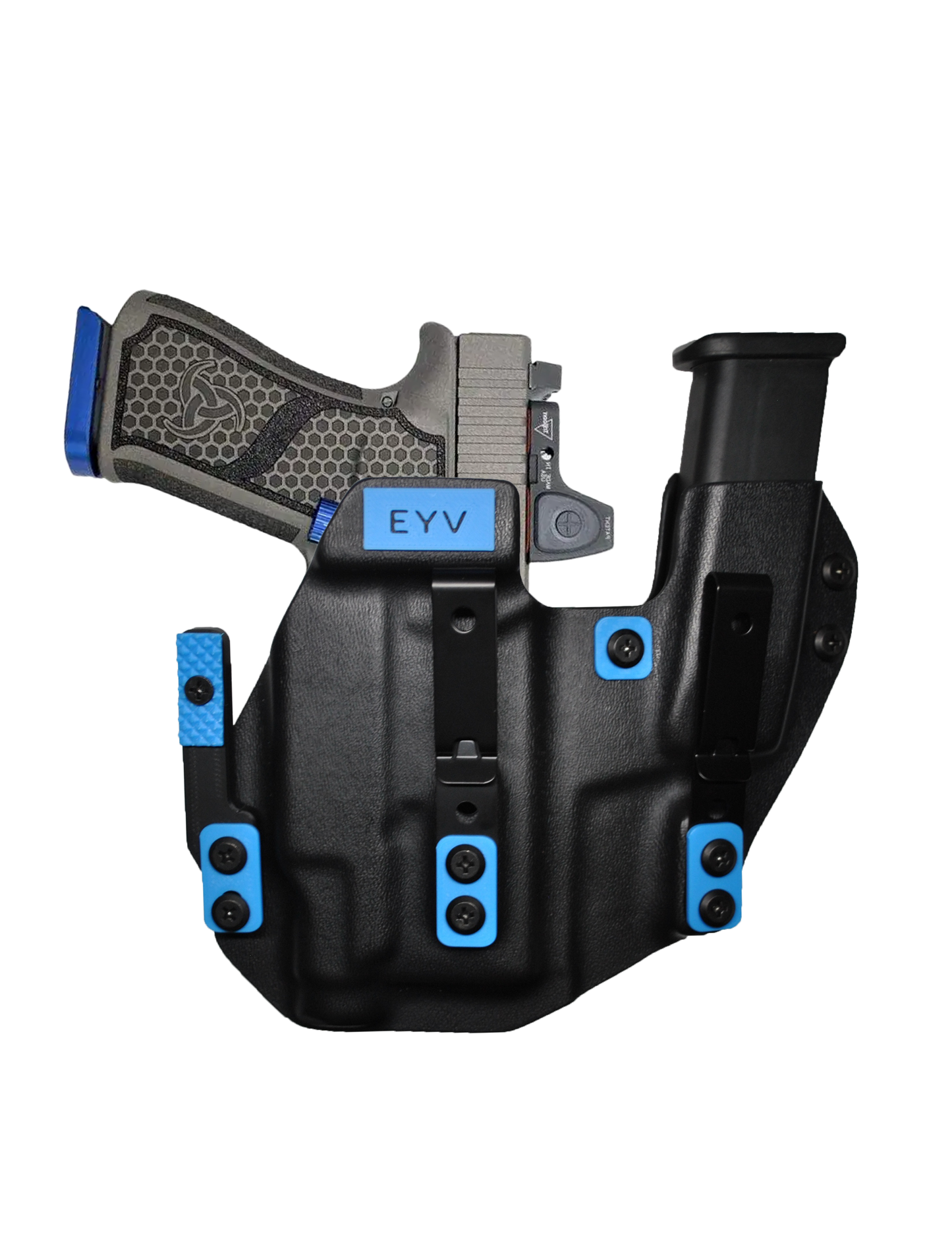 IWB Sidecar Gun Holster for Concealed Carry - Glock 43/43X - TLR6 Light | Handmade Kydex Pistol Holsters w/Custom Claw Kit | EYV Holsters