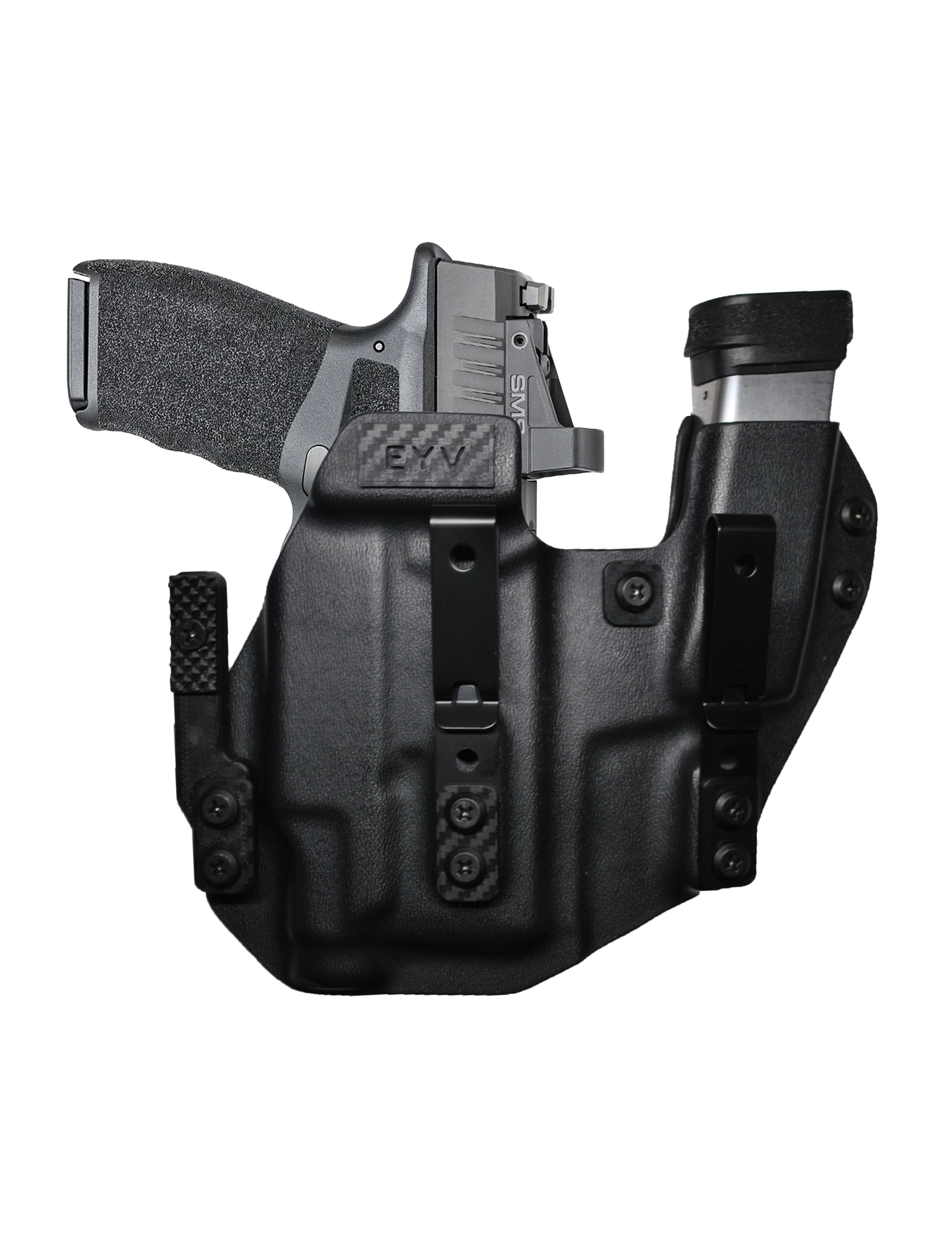IWB Sidecar Gun Holster for Concealed Carry - Hellcat 3.3"/OSP -Baldr Mini Light | Handmade Kydex Pistol Holsters w/Custom Claw Kit | EYV Holsters