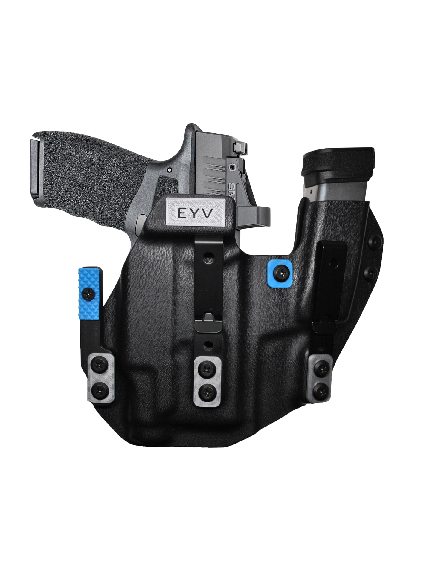 IWB Sidecar Gun Holster for Concealed Carry - Hellcat 3.3"/OSP -Baldr Mini Light | Handmade Kydex Pistol Holsters w/Custom Claw Kit | EYV Holsters