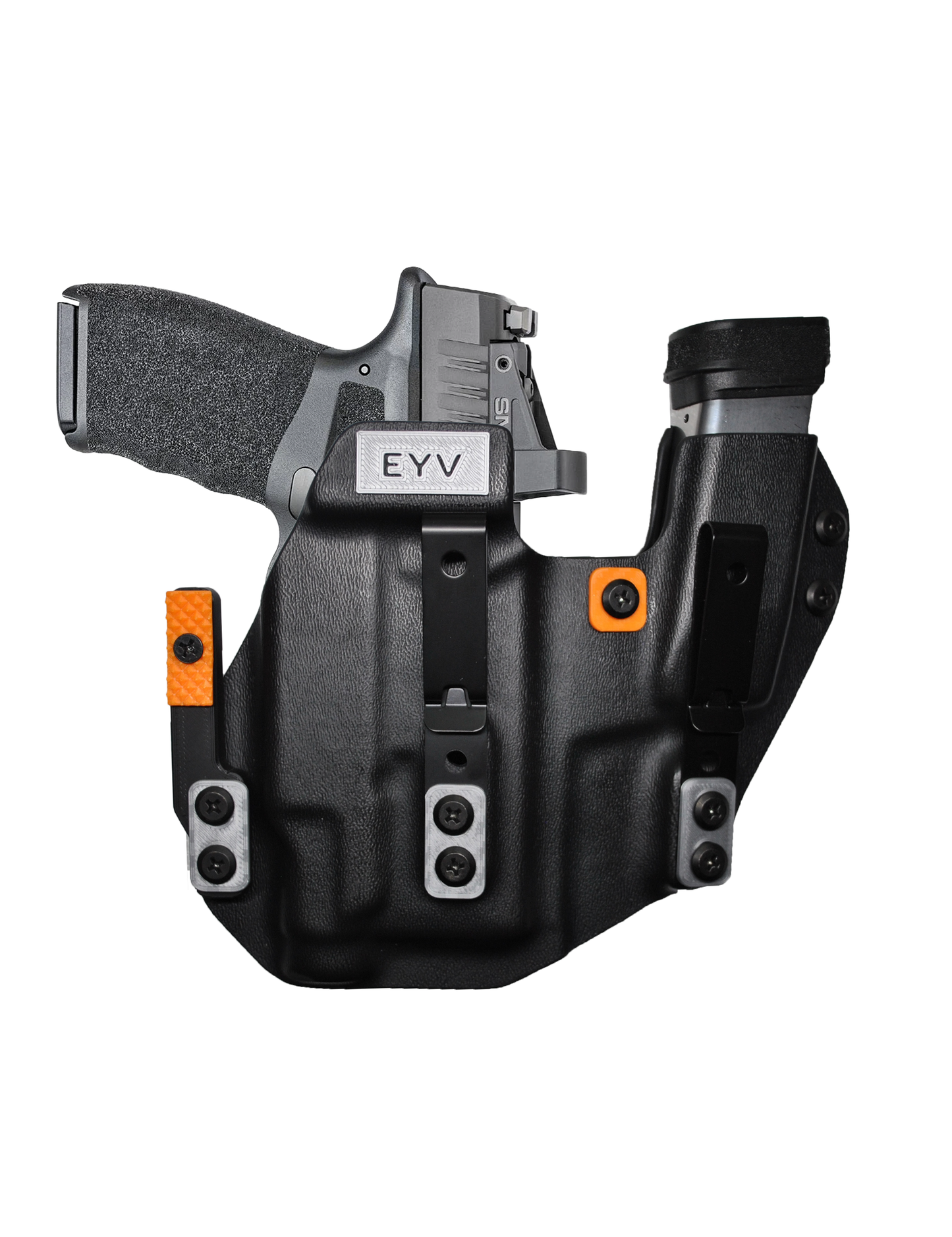 IWB Sidecar Gun Holster for Concealed Carry - Hellcat 3.3"/OSP -Baldr Mini Light | Handmade Kydex Pistol Holsters w/Custom Claw Kit | EYV Holsters