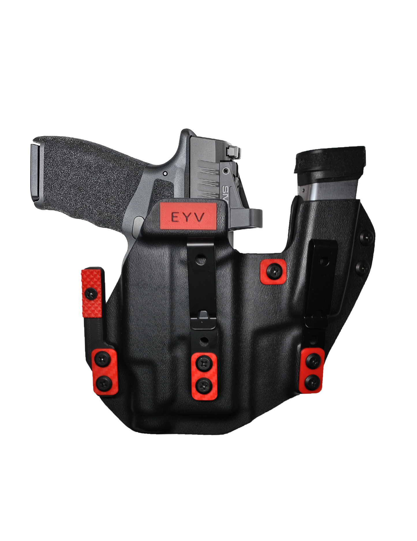 IWB Sidecar Gun Holster for Concealed Carry - Hellcat 3.3"/OSP -Baldr Mini Light | Handmade Kydex Pistol Holsters w/Custom Claw Kit | EYV Holsters