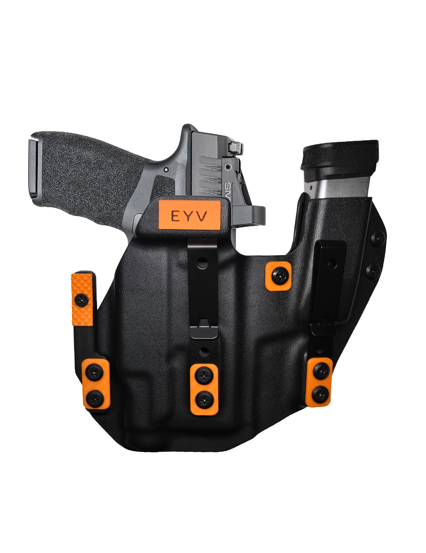 IWB Sidecar Gun Holster for Concealed Carry - Hellcat 3.3"/OSP -Baldr Mini Light | Handmade Kydex Pistol Holsters w/Custom Claw Kit | EYV Holsters