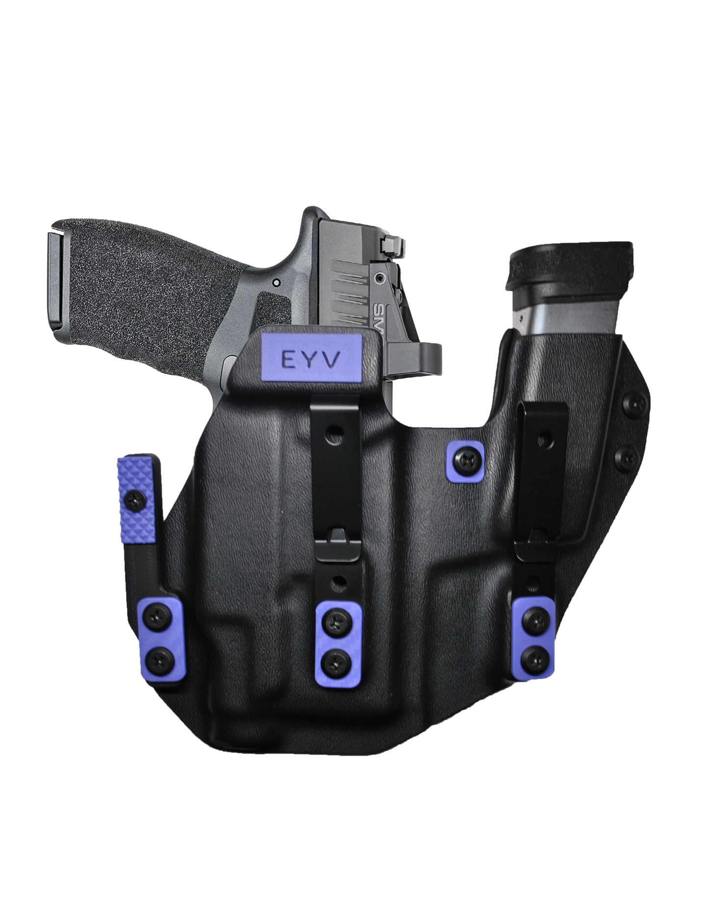 IWB Sidecar Gun Holster for Concealed Carry - Hellcat 3.3"/OSP -Baldr Mini Light | Handmade Kydex Pistol Holsters w/Custom Claw Kit | EYV Holsters