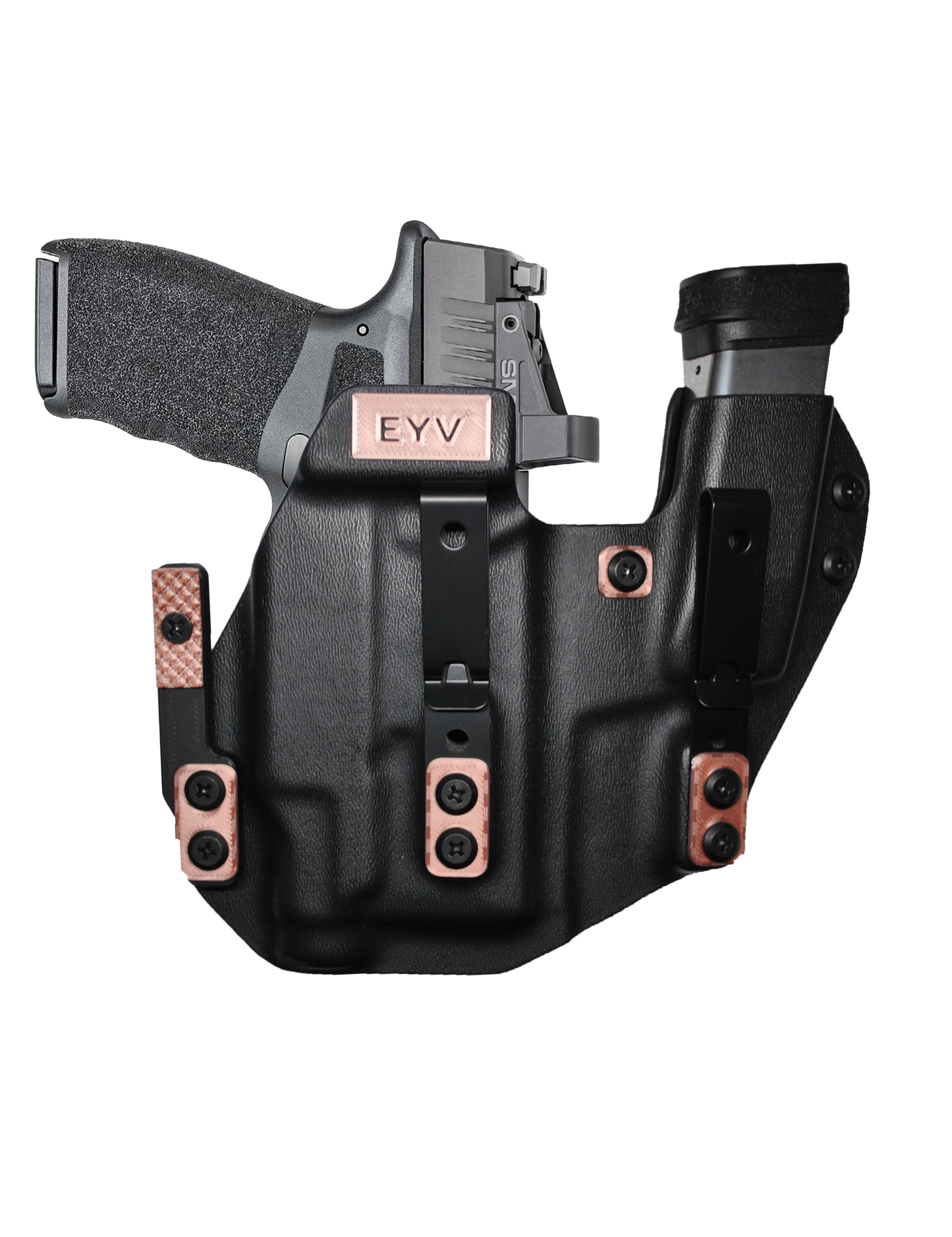 IWB Sidecar Gun Holster for Concealed Carry - Hellcat 3.3"/OSP -Baldr Mini Light | Handmade Kydex Pistol Holsters w/Custom Claw Kit | EYV Holsters