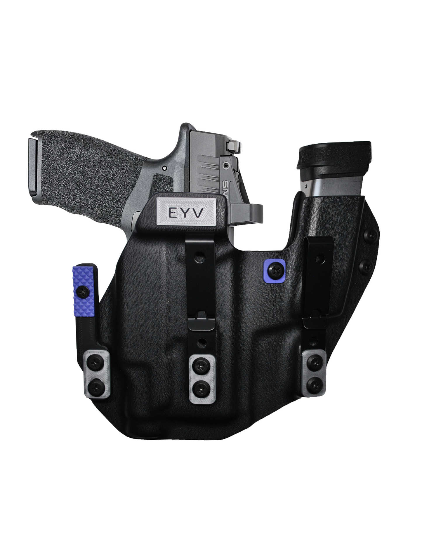 IWB Sidecar Gun Holster for Concealed Carry - Hellcat 3.3"/OSP -Baldr Mini Light | Handmade Kydex Pistol Holsters w/Custom Claw Kit | EYV Holsters