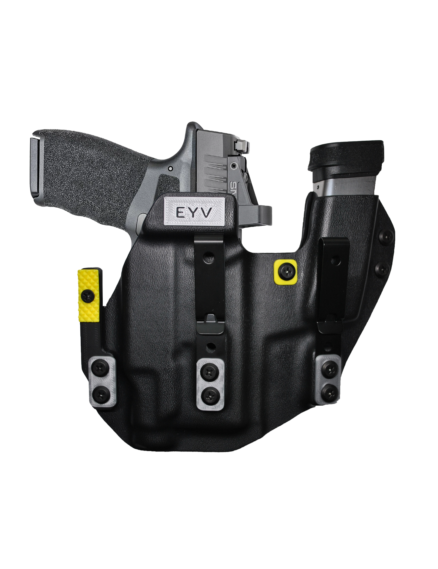 IWB Sidecar Gun Holster for Concealed Carry - Hellcat 3.3"/OSP -Baldr Mini Light | Handmade Kydex Pistol Holsters w/Custom Claw Kit | EYV Holsters
