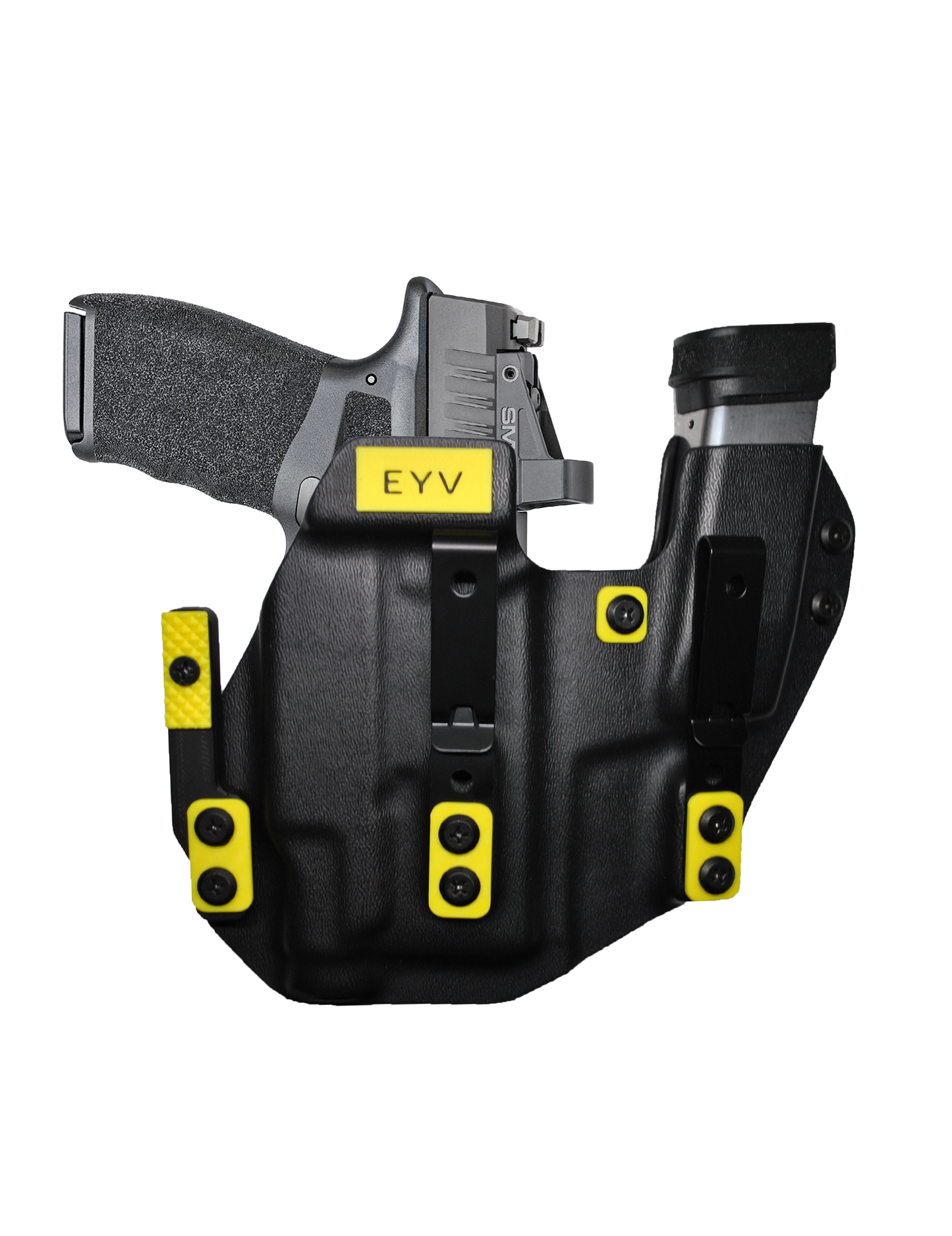 IWB Sidecar Gun Holster for Concealed Carry - Hellcat 3.3"/OSP -Baldr Mini Light | Handmade Kydex Pistol Holsters w/Custom Claw Kit | EYV Holsters