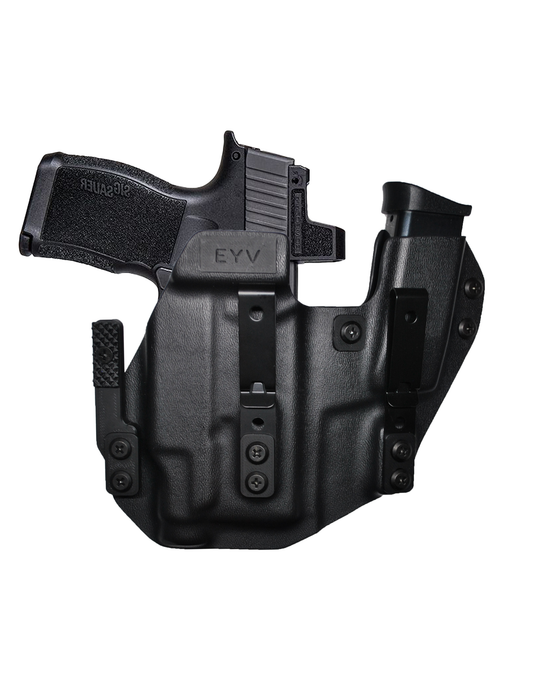 IWB Sidecar Gun Holster for Concealed Carry - Sig P365X MACRO - TLR7 SUB Light | Handmade Kydex Pistol Holsters w/Custom Claw Kit | EYV Holsters