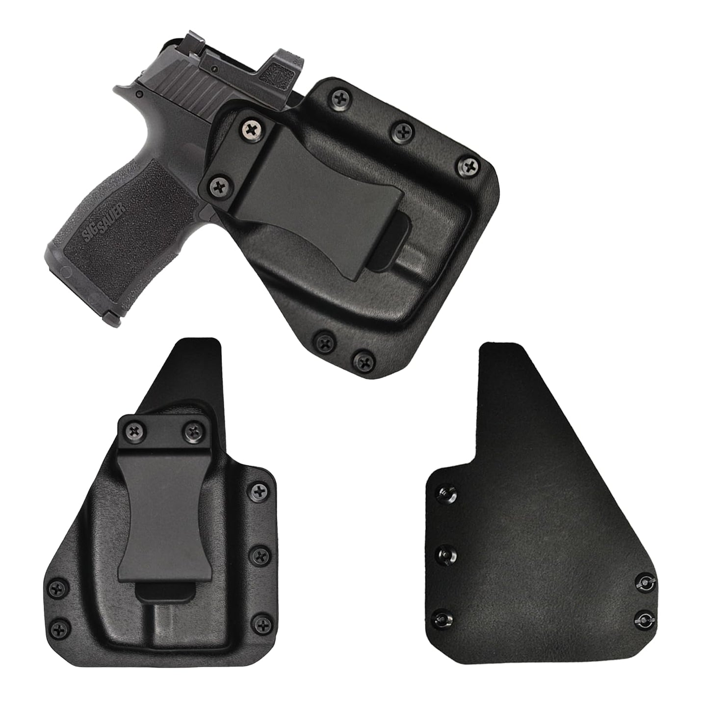 IWB Gun Holster for Concealed Carry - Sig P365XL - Lima/Foxtrot Light | Handmade Hybrid Leather Kydex Pistol Holsters for Concealed Carry | EYV Holsters