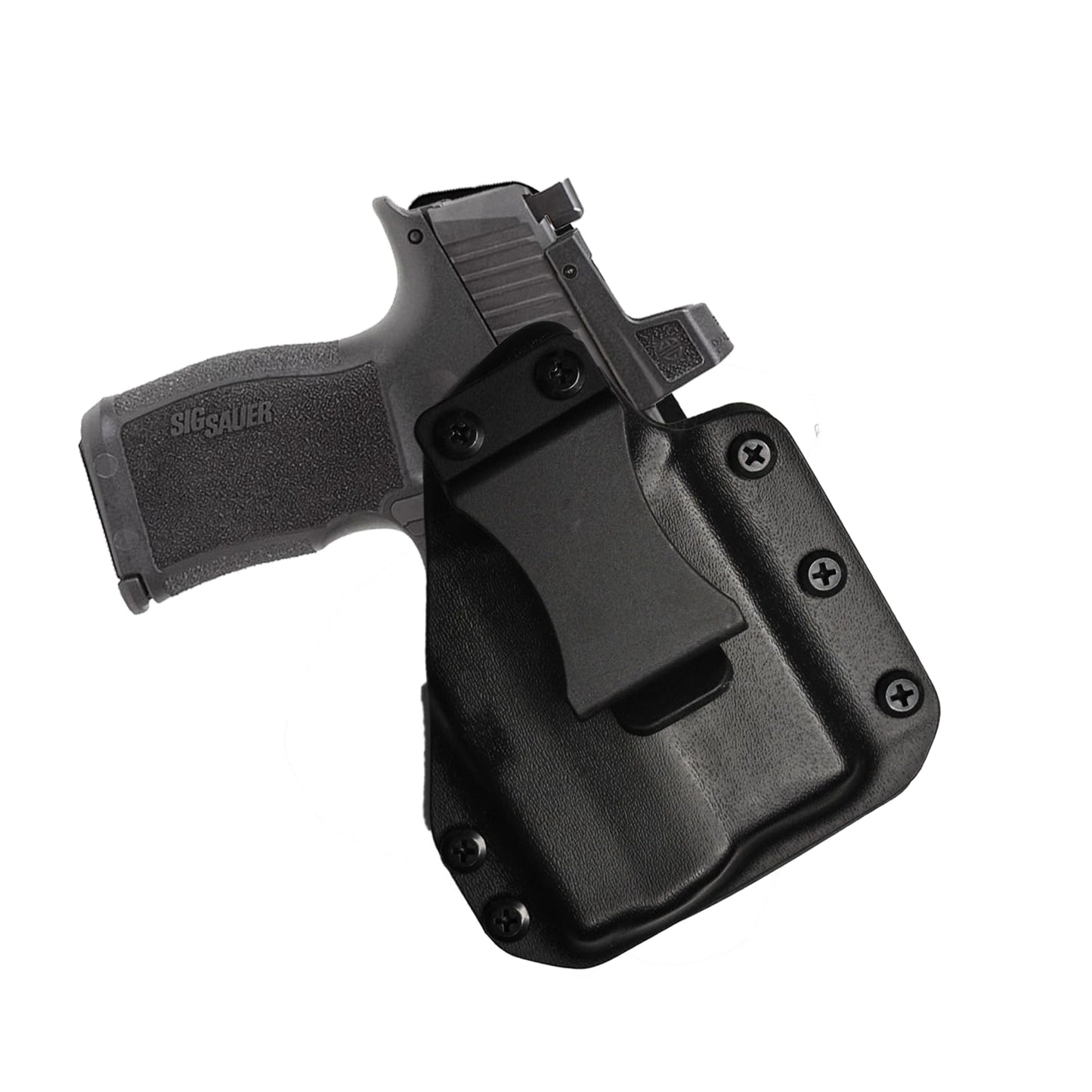 IWB Gun Holster for Concealed Carry - Sig P365/X With TLR6 Light | Handmade Hybrid Leather Kydex Pistol Holsters for Concealed Carry | EYV Holsters