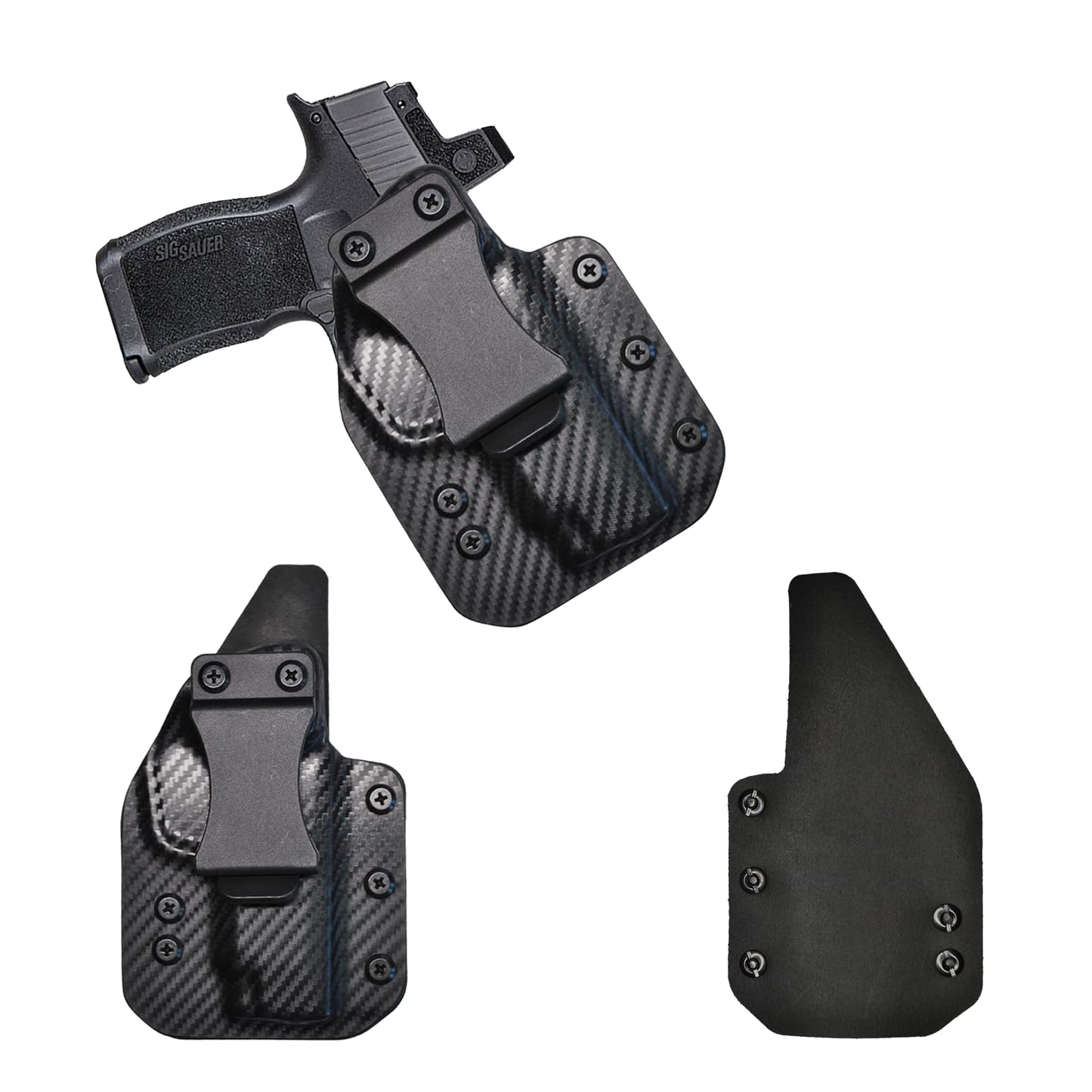 IWB Gun Holster for Concealed Carry - Sig P365XL | Handmade Hybrid Leather Kydex Pistol Holsters for Concealed Carry | EYV Holsters