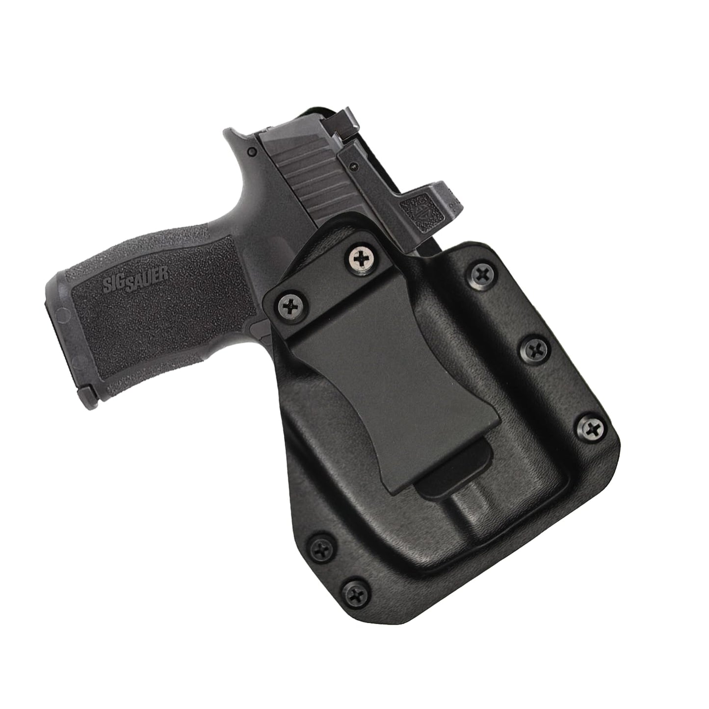 IWB Gun Holster for Concealed Carry - Sig P365XL - Lima/Foxtrot Light | Handmade Hybrid Leather Kydex Pistol Holsters for Concealed Carry | EYV Holsters