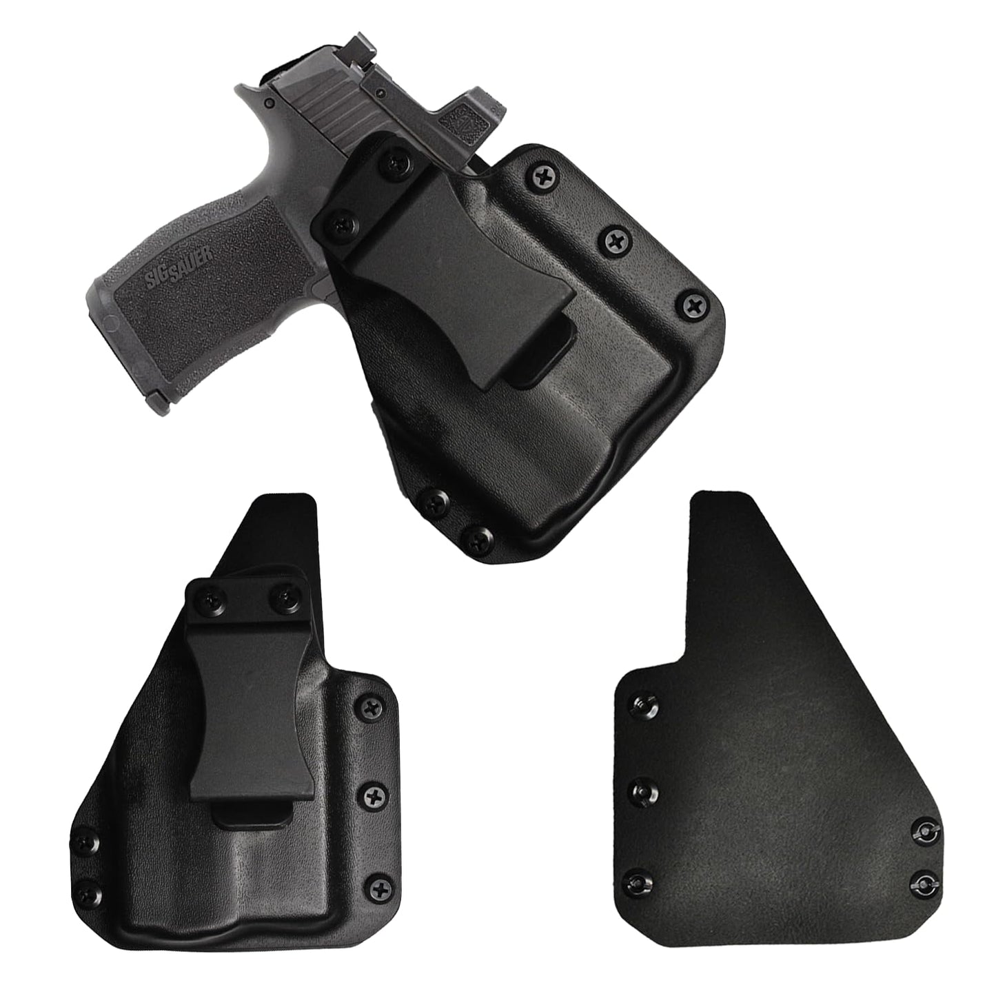 IWB Gun Holster for Concealed Carry - Sig P365/X With TLR6 Light | Handmade Hybrid Leather Kydex Pistol Holsters for Concealed Carry | EYV Holsters