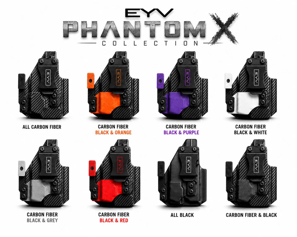IWB Gun Holster - Fits the Glock 43/43X/MOS - TLR6 Light | Handmade Kydex Holster | EYV Holsters | PhantomX Collection