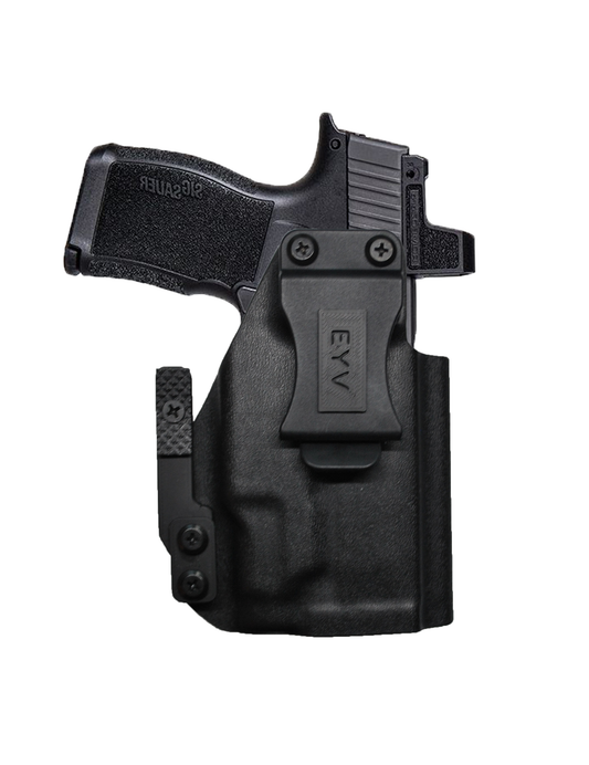 IWB Gun Holster for Concealed Carry - SIG P365/ P365X SUREFIRE XSC | Handmade Kydex Pistol Holsters w/Custom Claw Kit & Colored Accessory Options | EYV Holsters