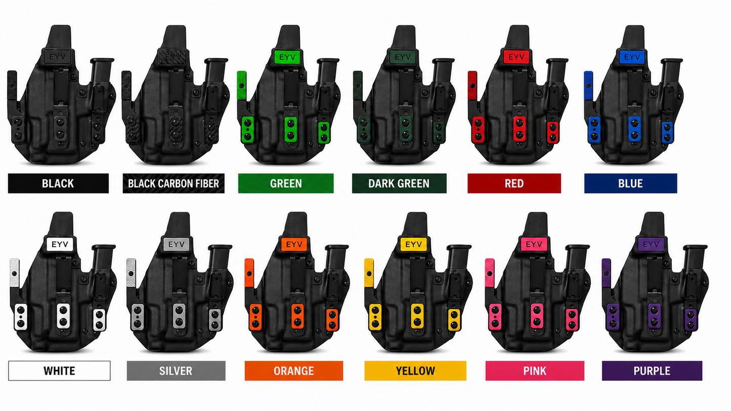 IWB Sidecar Gun Holster for Concealed Carry - Hellcat Rdp/Pro -TLR7 SUB Light | Handmade Kydex Pistol Holsters w/Custom Claw Kit | EYV Holsters