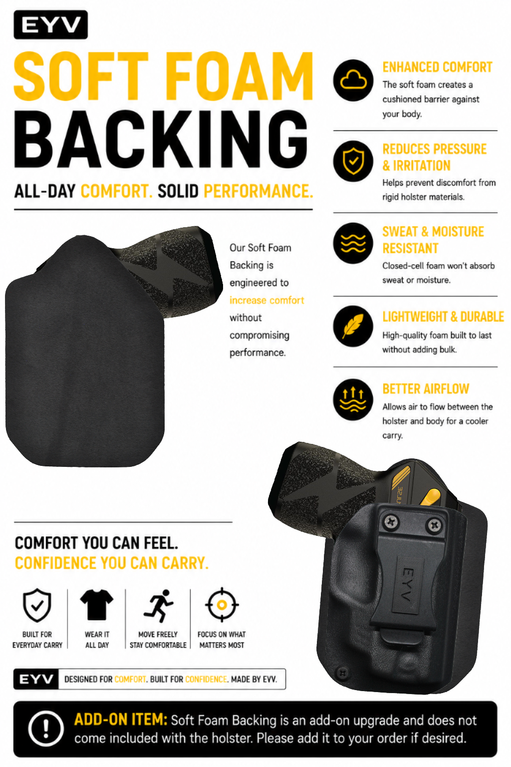 IWB Gun Holster for Concealed Carry - TASER Pulse/Pulse+ | Handmade Kydex Pistol Holster | EYV Holsters