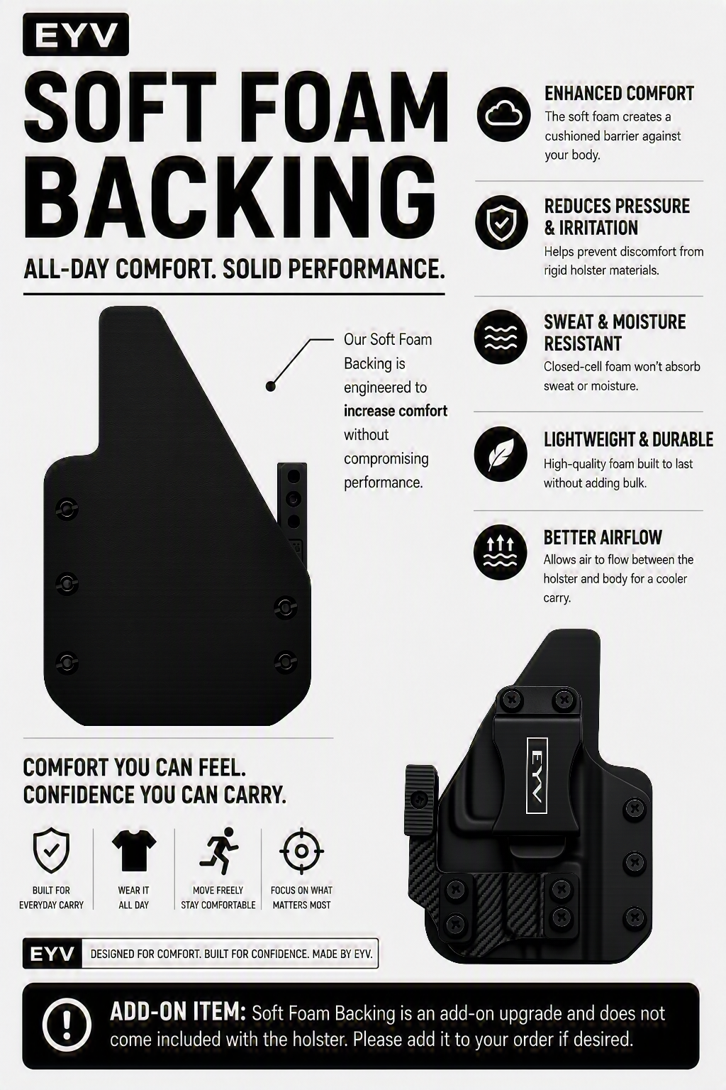 IWB Gun Holster - Fits the M&P Shield X | Handmade Hybrid Leather Kydex Pistol Holsters w/Custom Claw Kit | EYV Holsters | PhantomX Collection