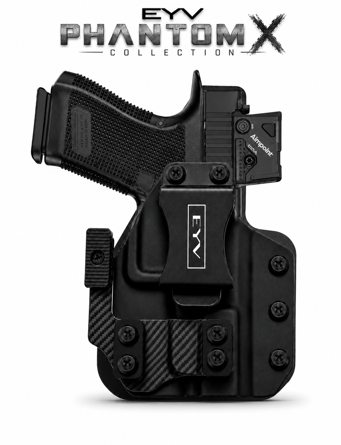 IWB Gun Holster - Fits the M&P Shield X | Handmade Hybrid Leather Kydex Pistol Holsters w/Custom Claw Kit | EYV Holsters | PhantomX Collection