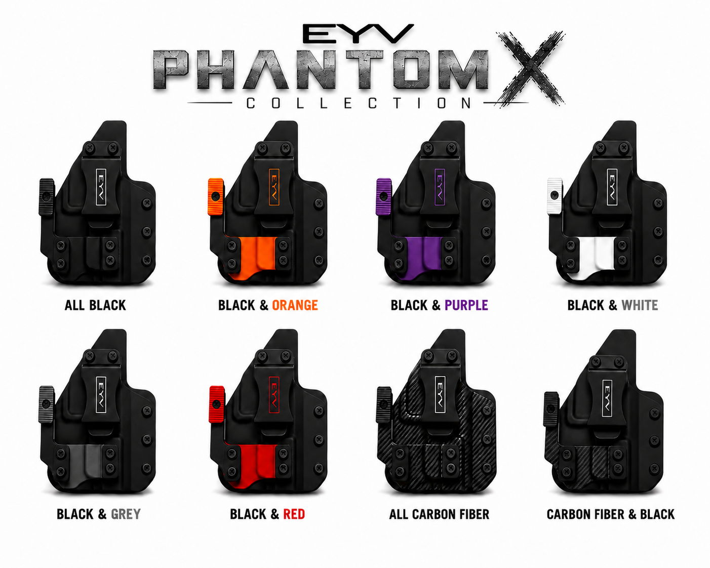 IWB Gun Holster - Fits the M&P Shield X | Handmade Hybrid Leather Kydex Pistol Holsters w/Custom Claw Kit | EYV Holsters | PhantomX Collection