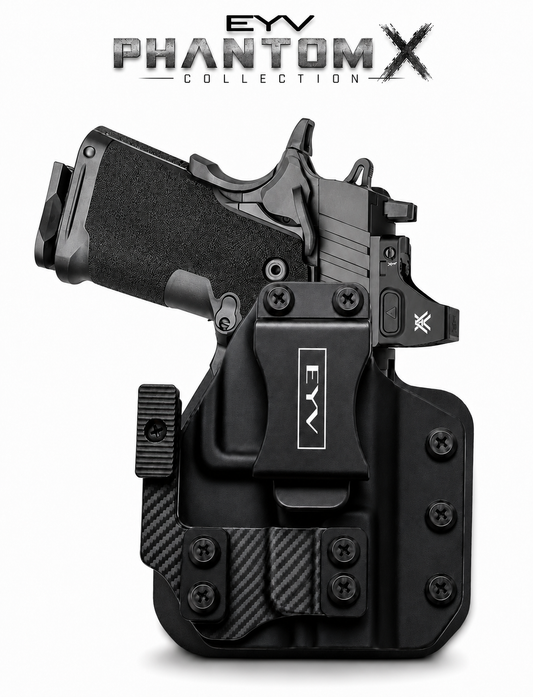 IWB Gun Holster - Fits the SA XDS MOD 2 3.3" 9/45 | Handmade Hybrid Leather Kydex Pistol Holsters w/Custom Claw Kit | EYV Holsters | PhantomX Collection