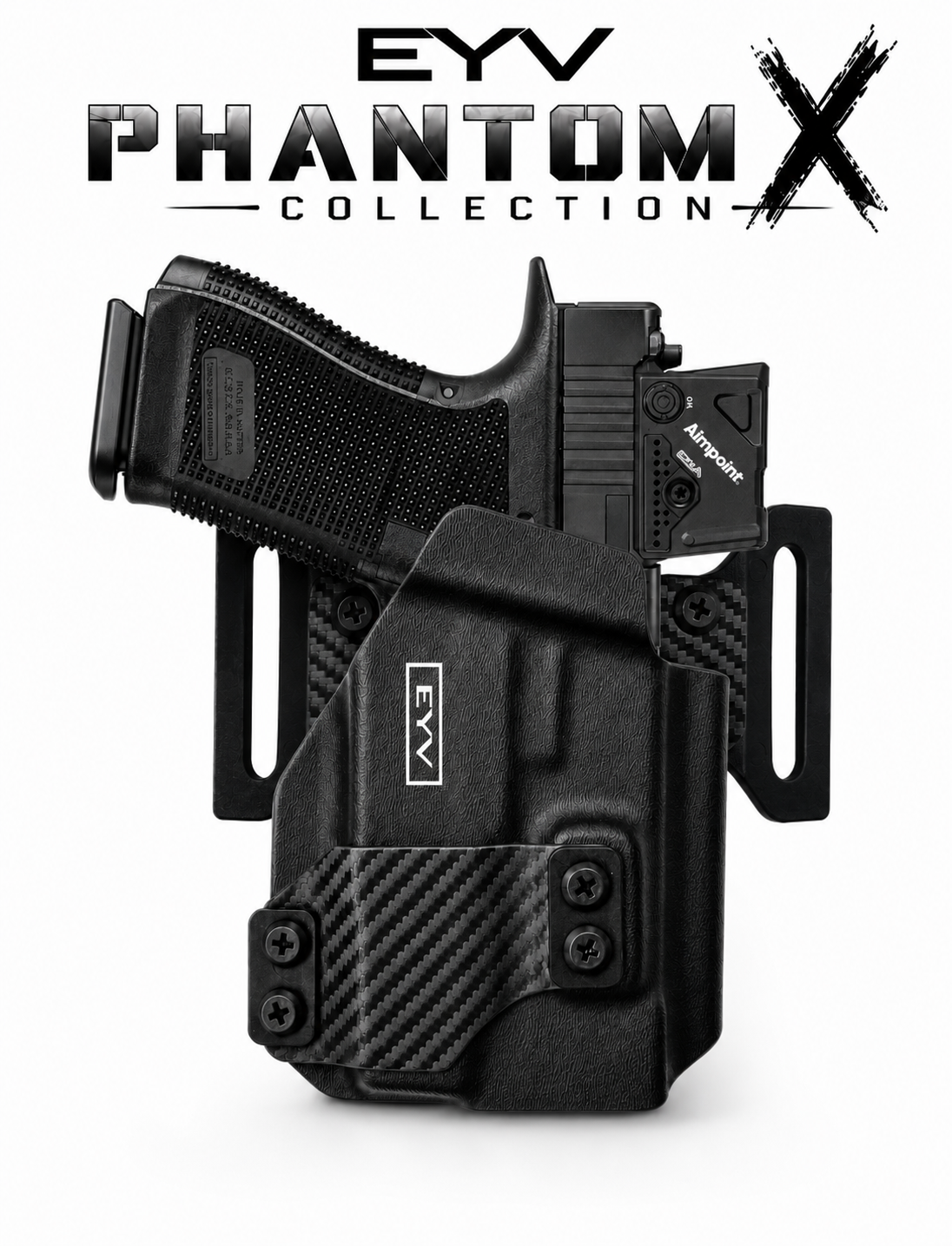 OWB (Outside the Waistband) Gun Holster - Fits the SA Hellcat PRO - PL MINI 2 Light | Handmade Kydex Pistol Holster | EYV Holsters | PhantomX Collection