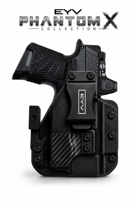 IWB Gun Holster - Fits the SIG P365 X Macro - TLR7 SUB Light | Handmade Hybrid Leather Kydex Pistol Holsters w/Custom Claw Kit | EYV Holsters | PhantomX Collection