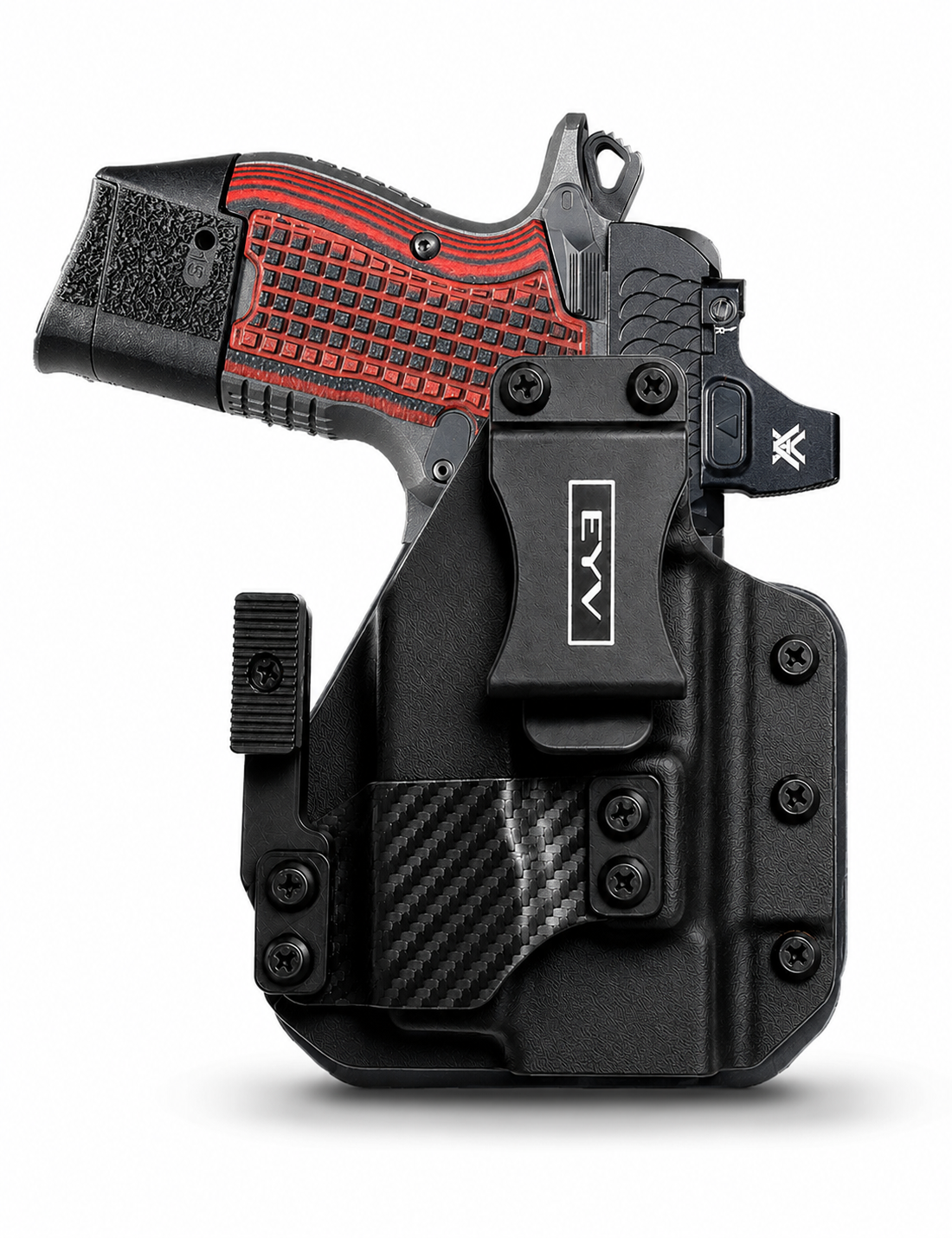 IWB Gun Holster - Fits the Kimber CDS9 - XSC Light | Handmade Hybrid Leather Kydex Pistol Holsters w/Custom Claw Kit | EYV Holsters | PhantomX Collection