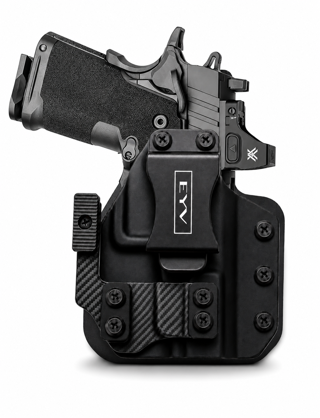 IWB Gun Holster - Fits the SA Hellcat PRO/RDP | Handmade Hybrid Leather Kydex Pistol Holsters w/Custom Claw Kit | EYV Holsters | PhantomX Collection