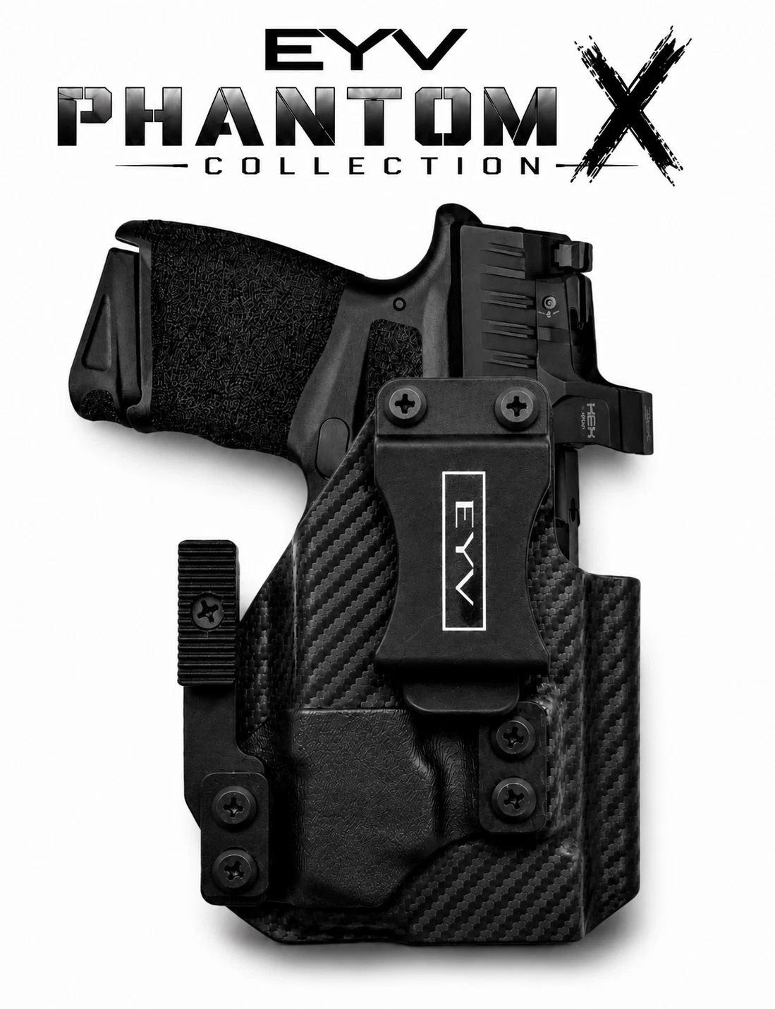 IWB Gun Holster - Fits the SA Hellcat PRO - PL MINI 2 Light | Handmade Kydex Holster | EYV Holsters | PhantomX Collection