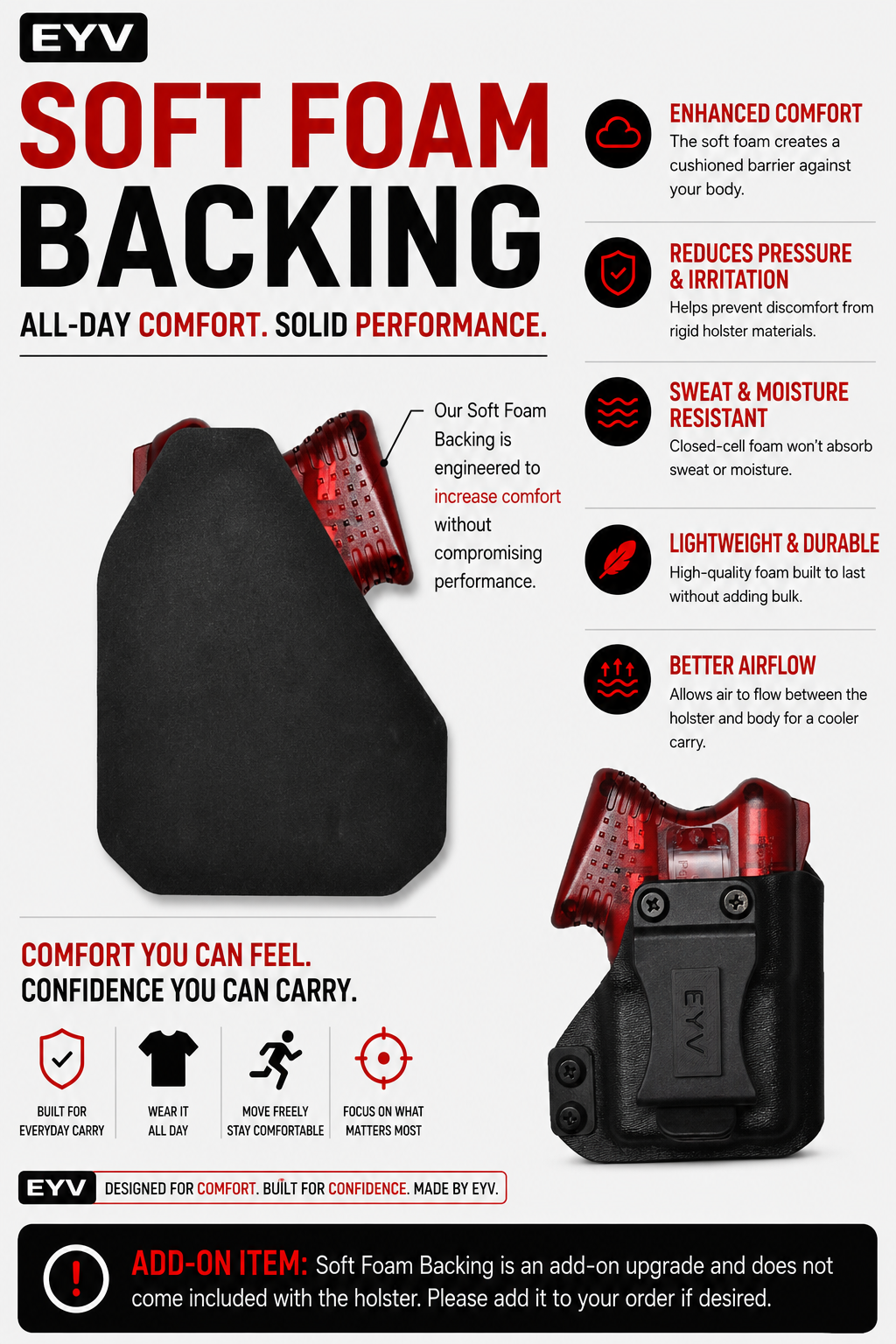 IWB Gun Holster for Concealed Carry - Kimber Pepper Blaster 3 | Handmade Kydex Pistol Holster | EYV Holsters