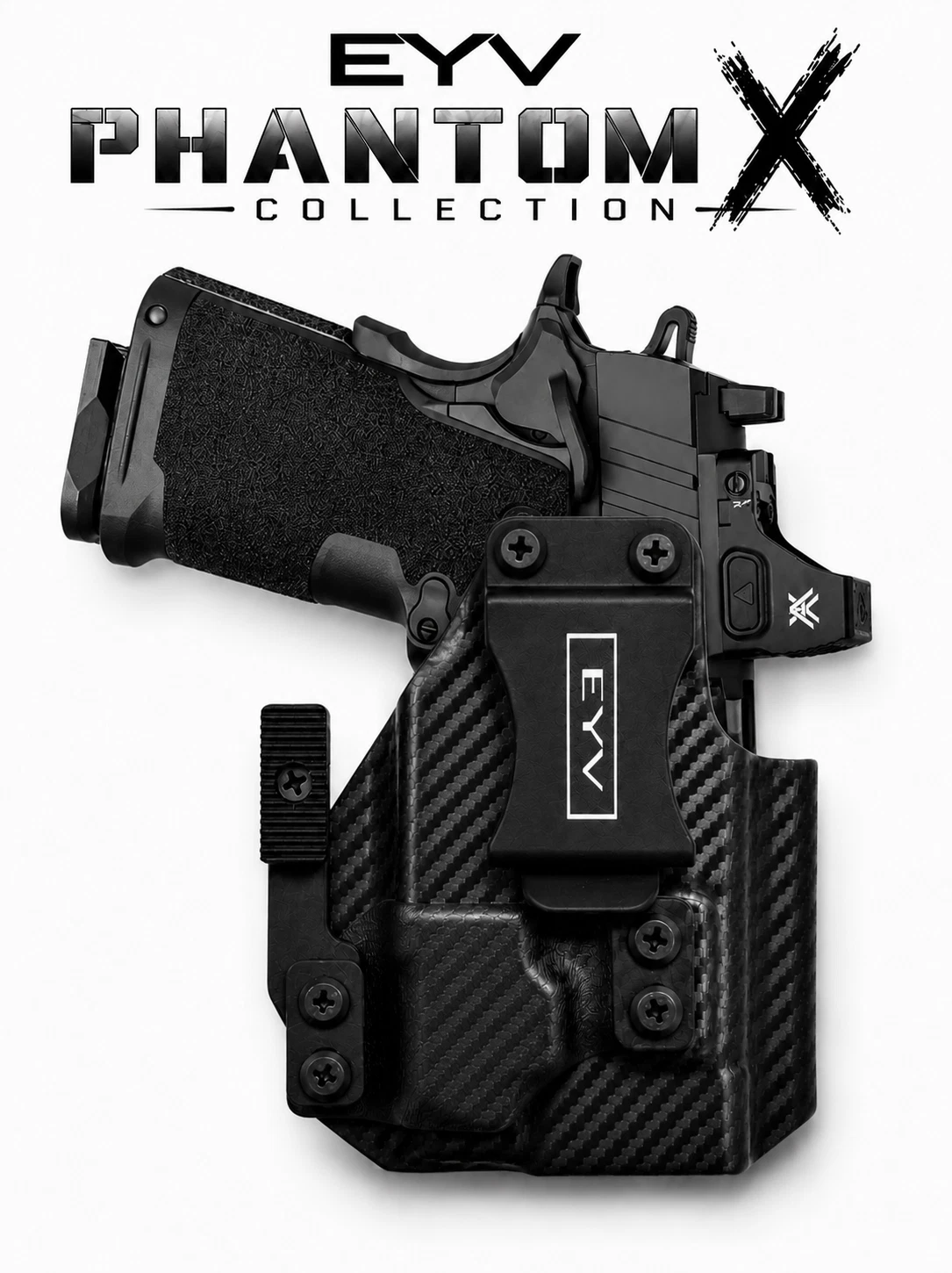 IWB Gun Holster - Fits the SA Prodigy 3.5" - TLR7 HLX Light | Handmade Kydex Holster | EYV Holsters | PhantomX Collection