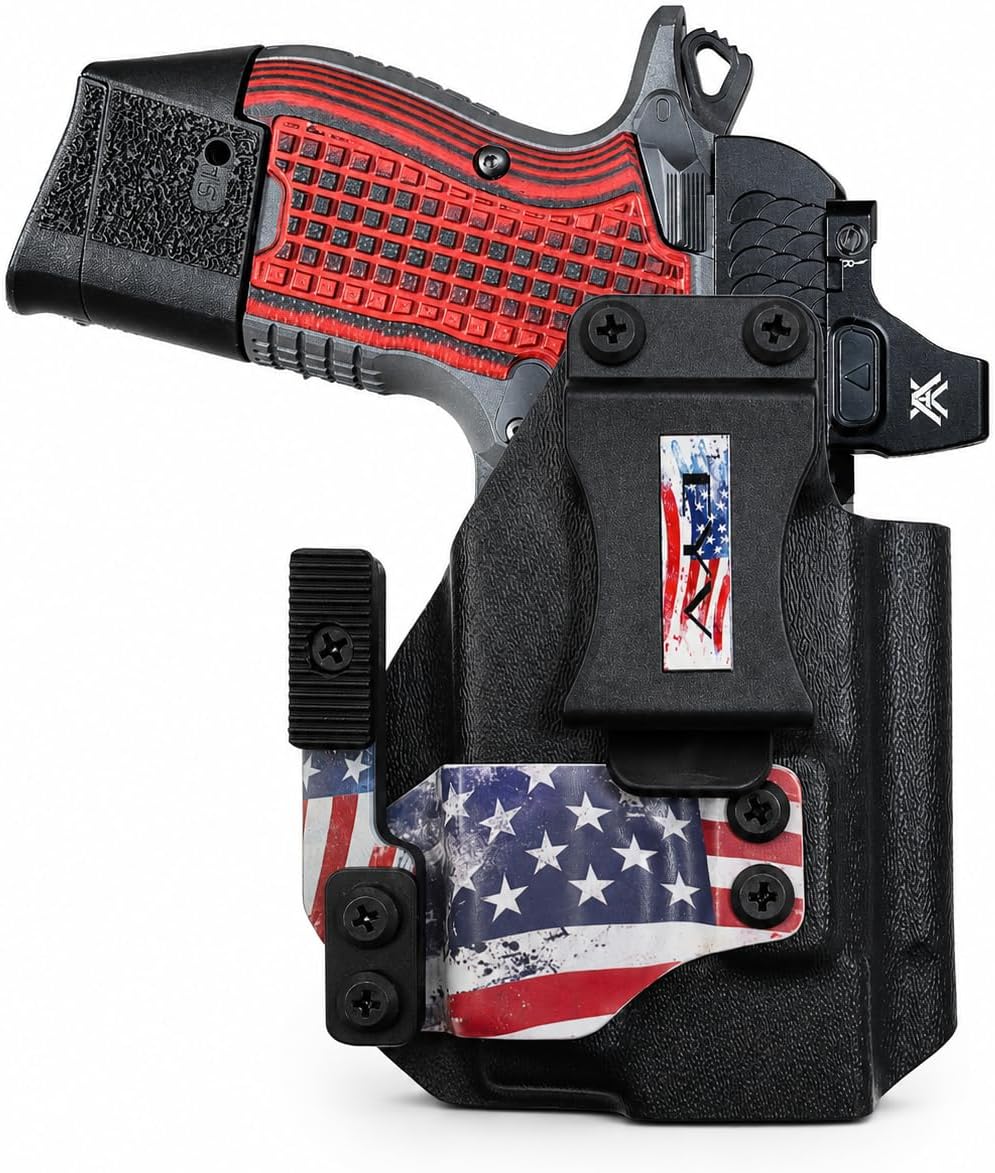 IWB Gun Holster - Fits the Kimber CDS9 - OLight BALDR Mini | Handmade Kydex Holster | EYV Holsters | PhantomX America Edition